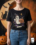 Cute Ghost Pumpkin Shirt | Witch Hat Halloween T Shirt | Spooky Season Graphic Tee | Best Friends Fall Tee | Retro Spooky Tee | Unisex Gift