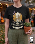 Skeleton Halloween Shirt | Rest In Peace Skull Tee | Full Moon Bat Graphic Tee | Yoga Meditation T Shirt | Vintage Spooky Tee | Unisex Gift