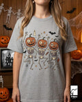 Dancing Pumpkin Skeletons T-Shirt | Halloween Jack-o'-Lanterns