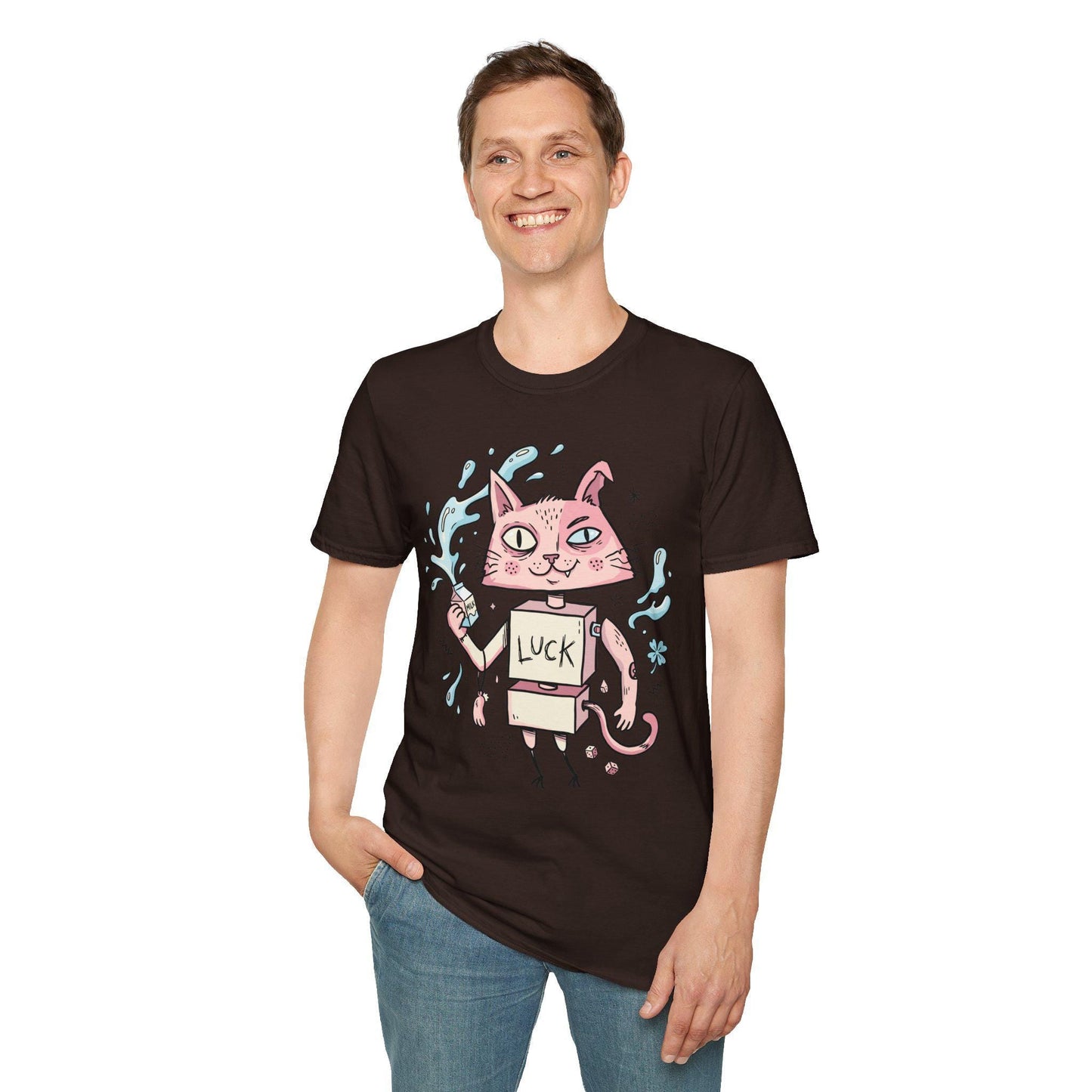 Robot Cat Shirt | Weirdcore T Shirt | Creepy Cute Graphic Tee | Lucky Cat Lowbrow Tee | Indie Art Shirt | Alt Aesthetic Gift
