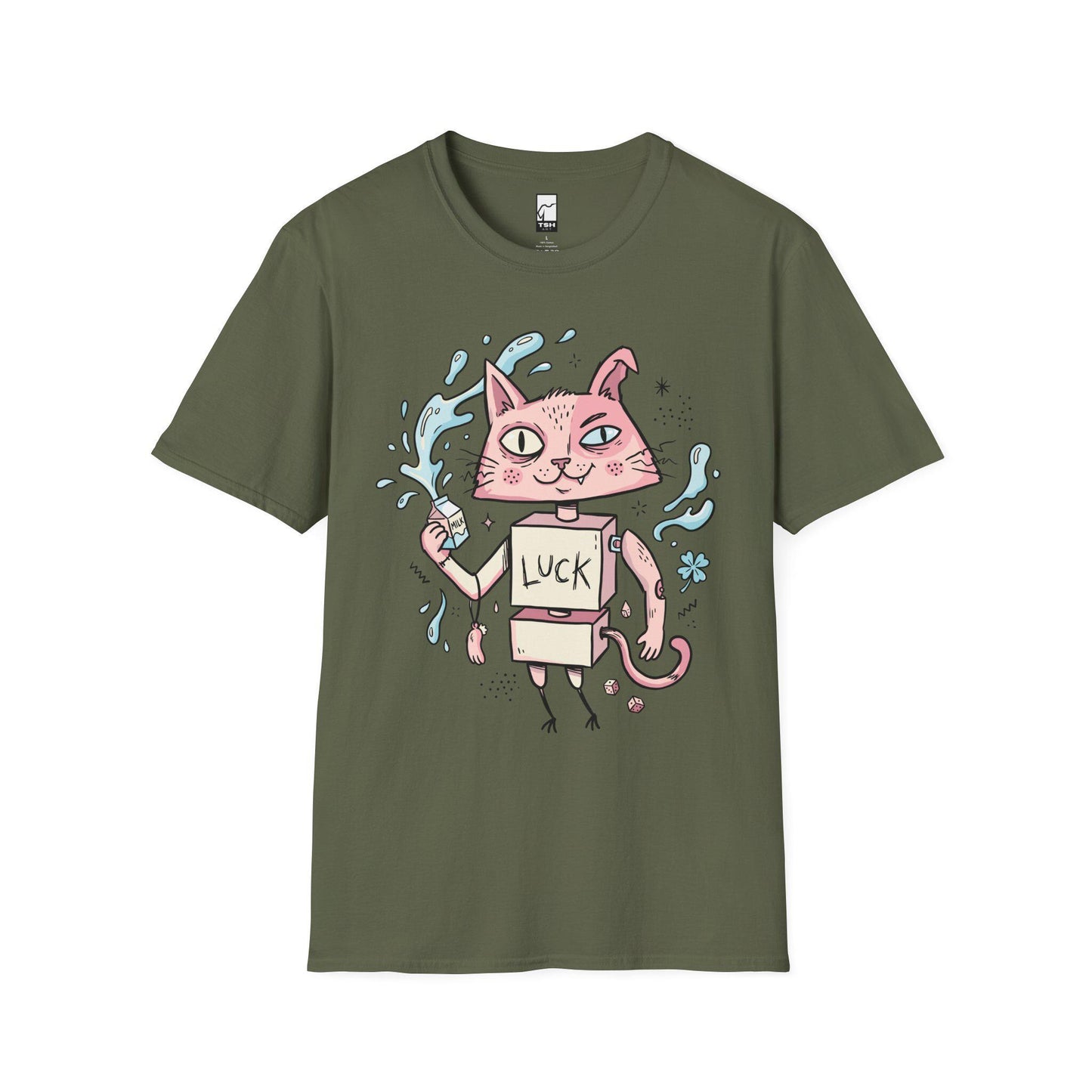 Robot Cat Shirt | Weirdcore T Shirt | Creepy Cute Graphic Tee | Lucky Cat Lowbrow Tee | Indie Art Shirt | Alt Aesthetic Gift