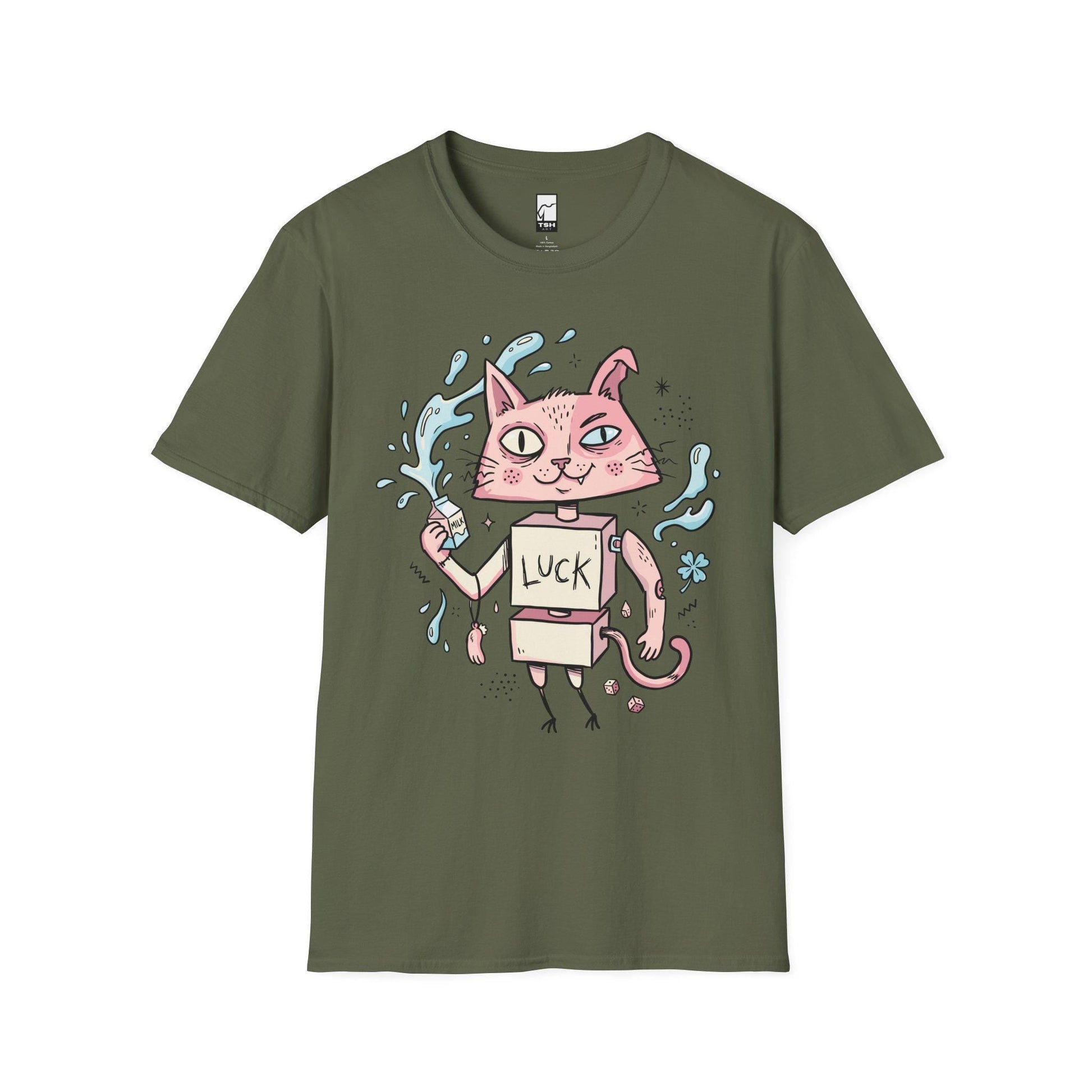 Robot Cat Shirt | Weirdcore T Shirt | Creepy Cute Graphic Tee | Lucky Cat Lowbrow Tee | Indie Art Shirt | Alt Aesthetic Gift