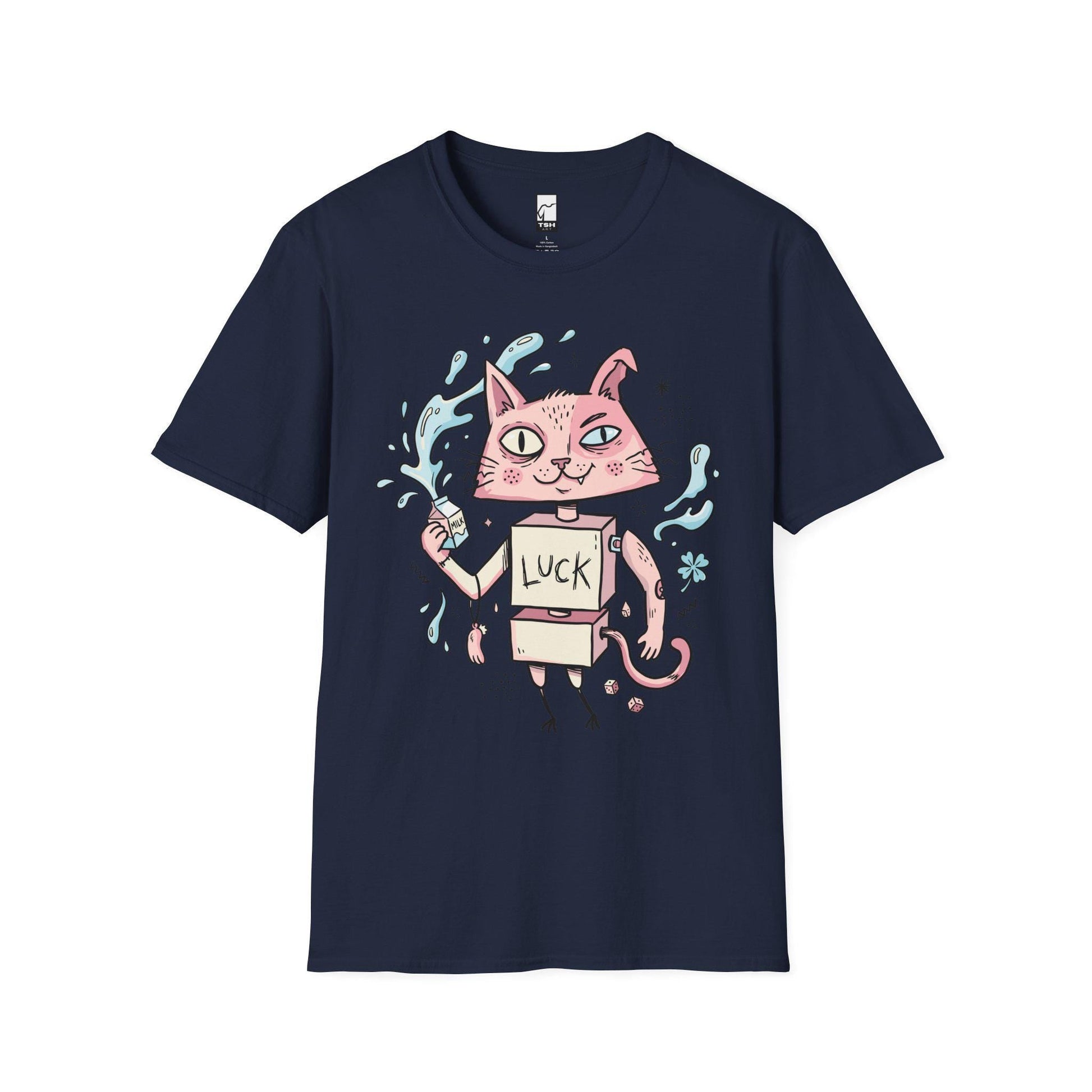 Robot Cat Shirt | Weirdcore T Shirt | Creepy Cute Graphic Tee | Lucky Cat Lowbrow Tee | Indie Art Shirt | Alt Aesthetic Gift