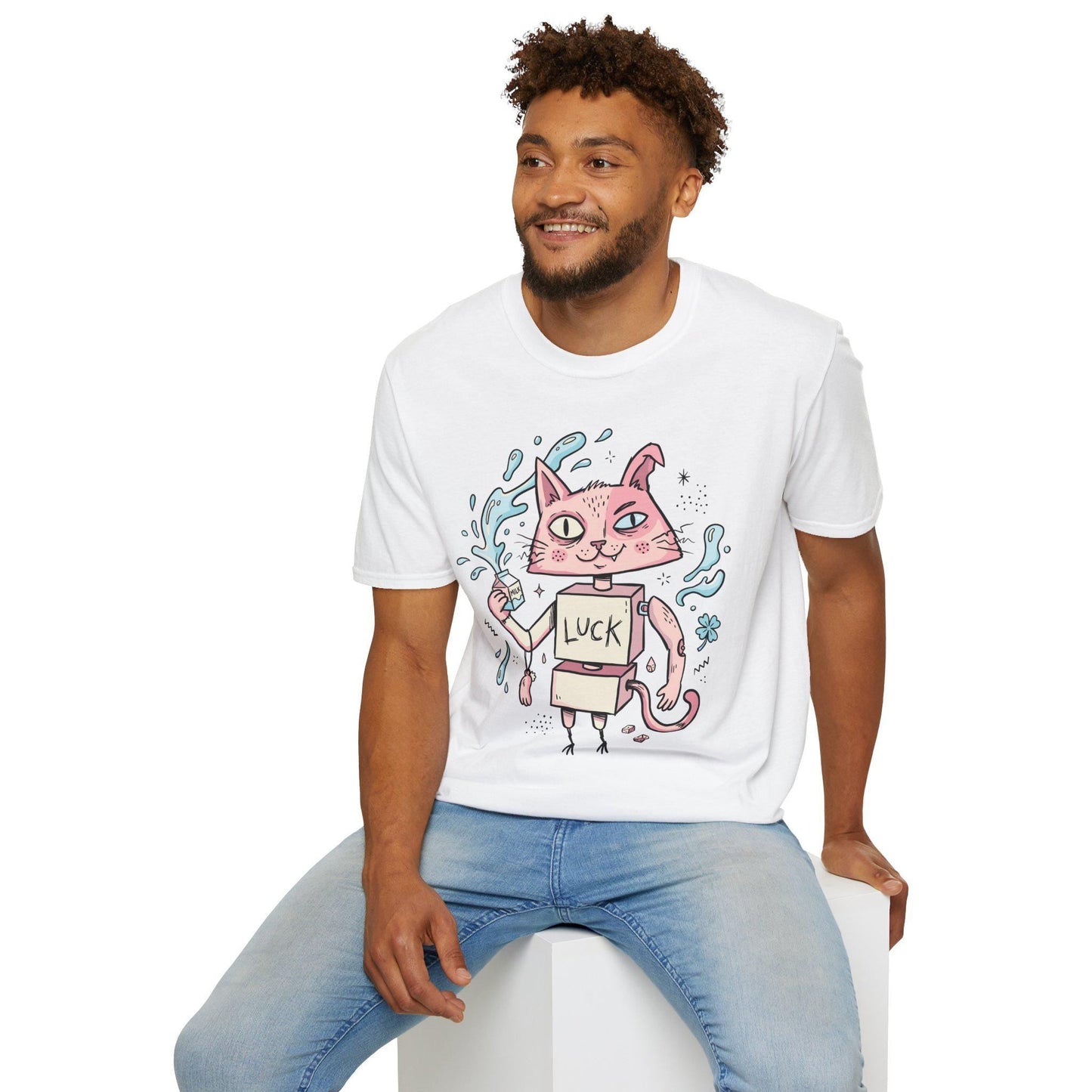 Robot Cat Shirt | Weirdcore T Shirt | Creepy Cute Graphic Tee | Lucky Cat Lowbrow Tee | Indie Art Shirt | Alt Aesthetic Gift