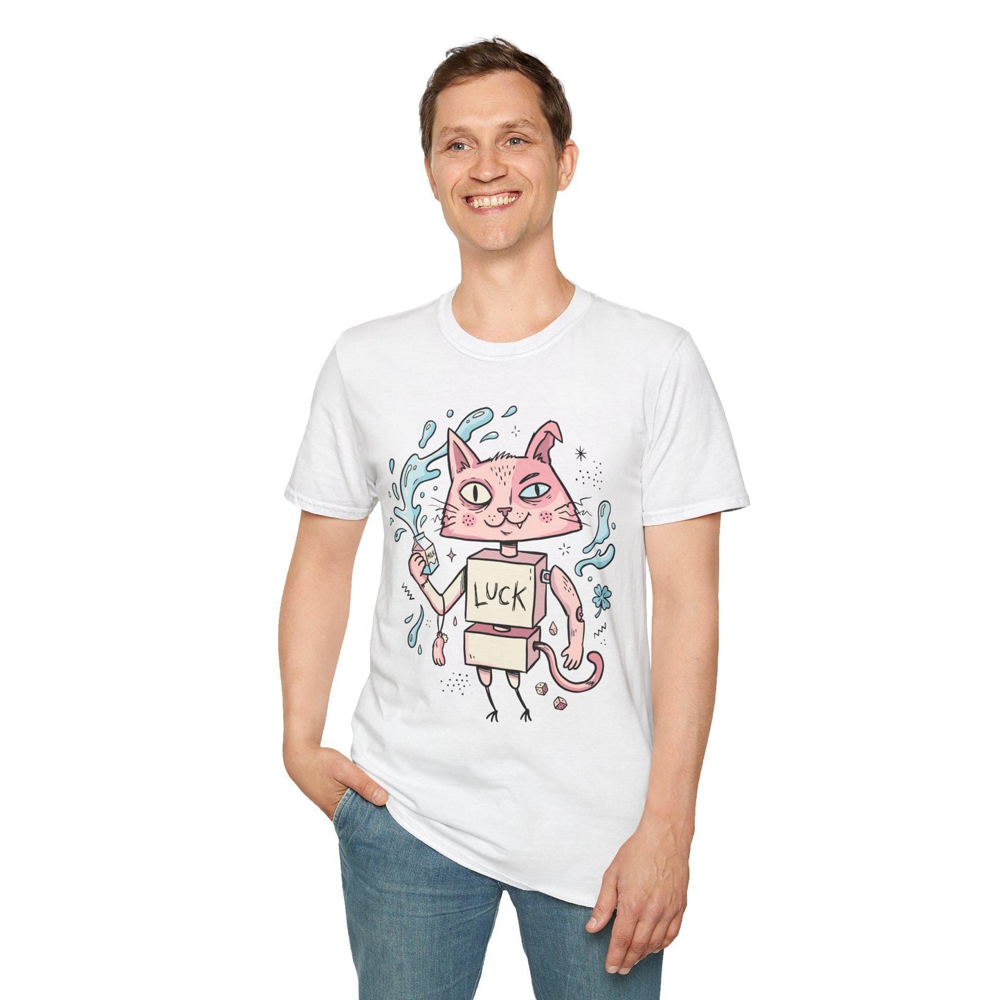 Robot Cat Shirt | Weirdcore T Shirt | Creepy Cute Graphic Tee | Lucky Cat Lowbrow Tee | Indie Art Shirt | Alt Aesthetic Gift