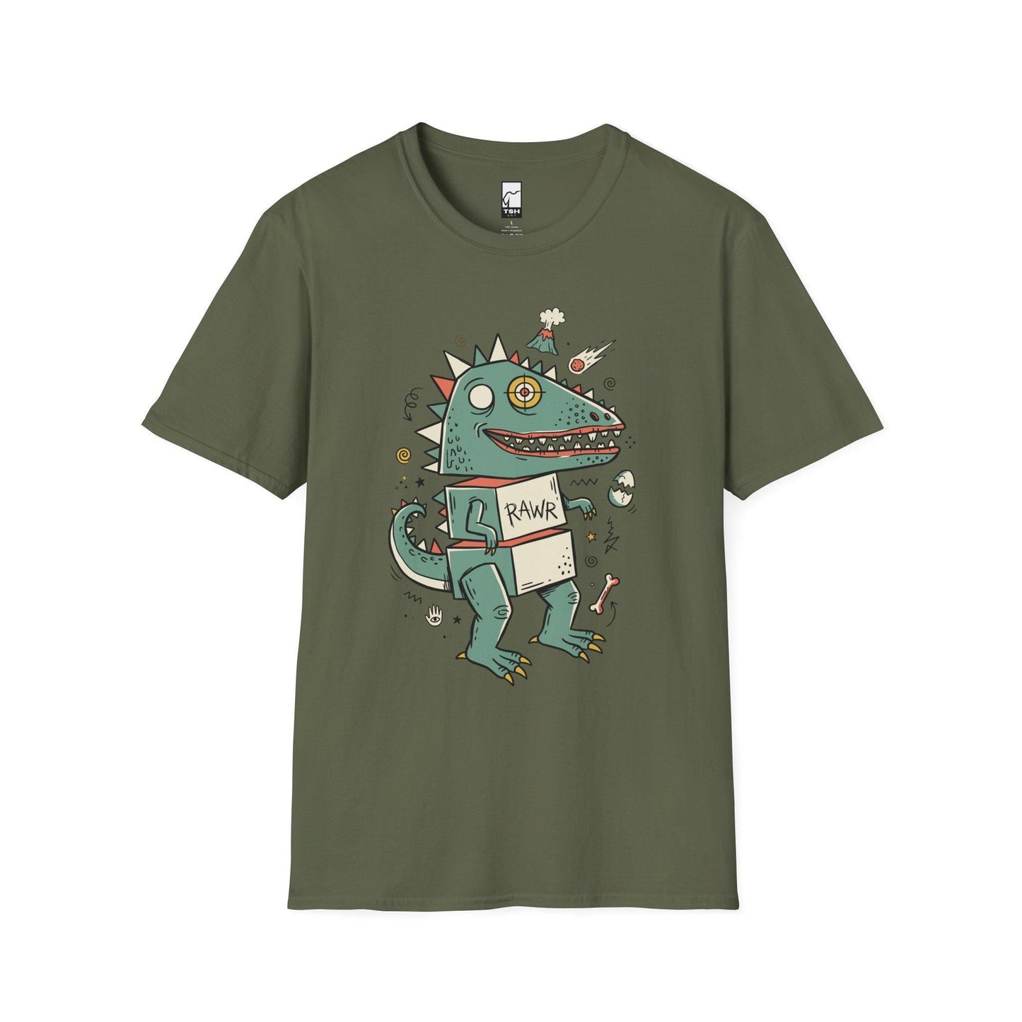 Funny T-Rex T-Shirt | RAWR Dinosaur Shirt | Retro Dino Graphic Tee | Kids Dinosaur Shirt | Unisex Dino Tee