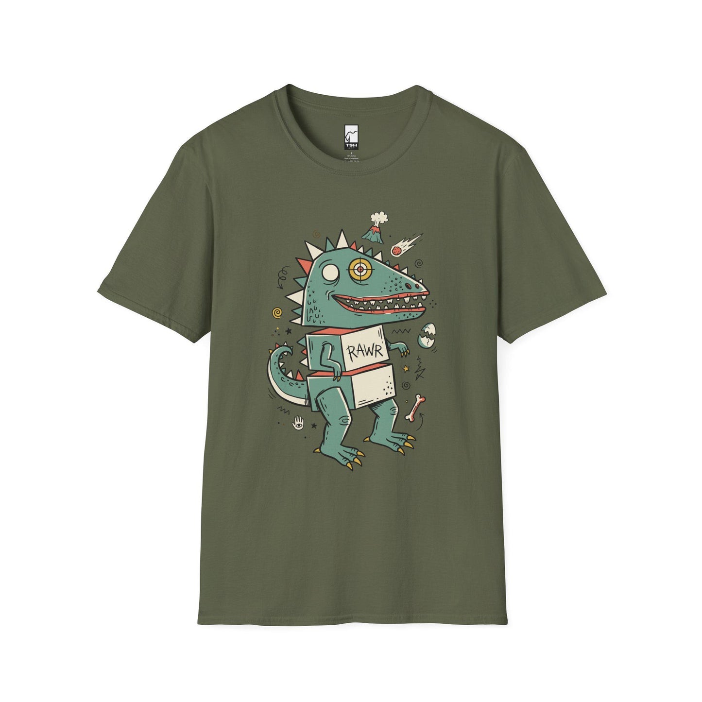Funny T-Rex T-Shirt | RAWR Dinosaur Shirt | Retro Dino Graphic Tee | Kids Dinosaur Shirt | Unisex Dino Tee