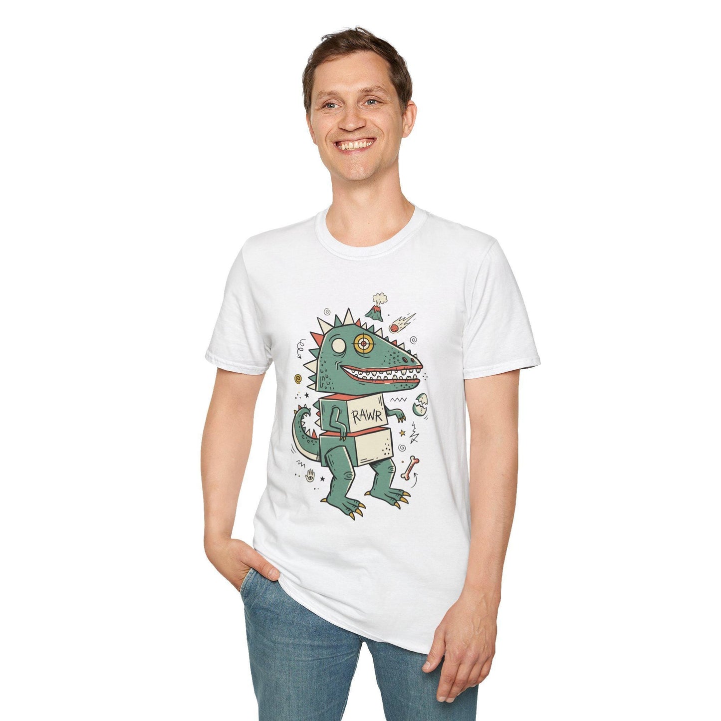 Funny T-Rex T-Shirt | RAWR Dinosaur Shirt | Retro Dino Graphic Tee | Kids Dinosaur Shirt | Unisex Dino Tee