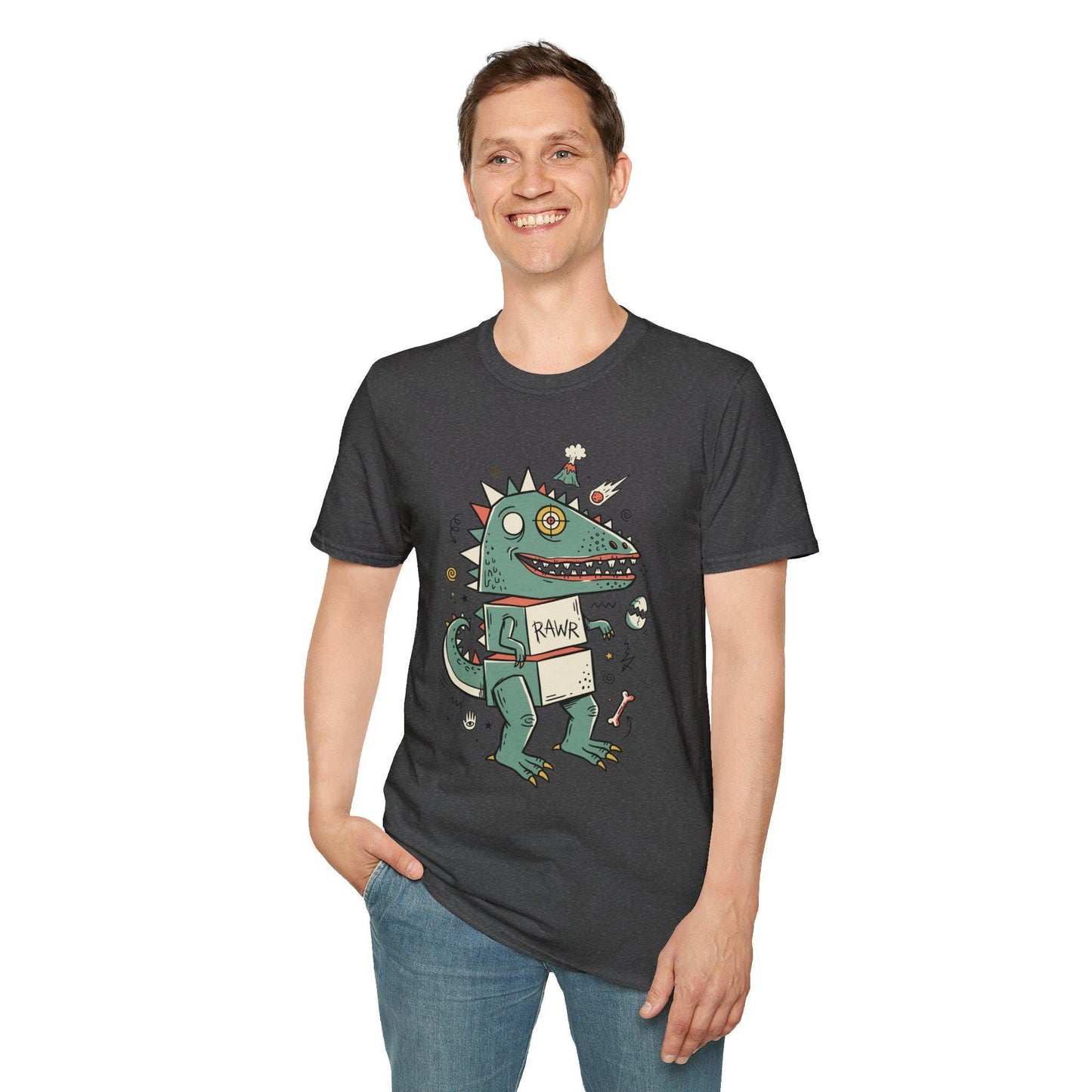 Funny T-Rex T-Shirt | RAWR Dinosaur Shirt | Retro Dino Graphic Tee | Kids Dinosaur Shirt | Unisex Dino Tee