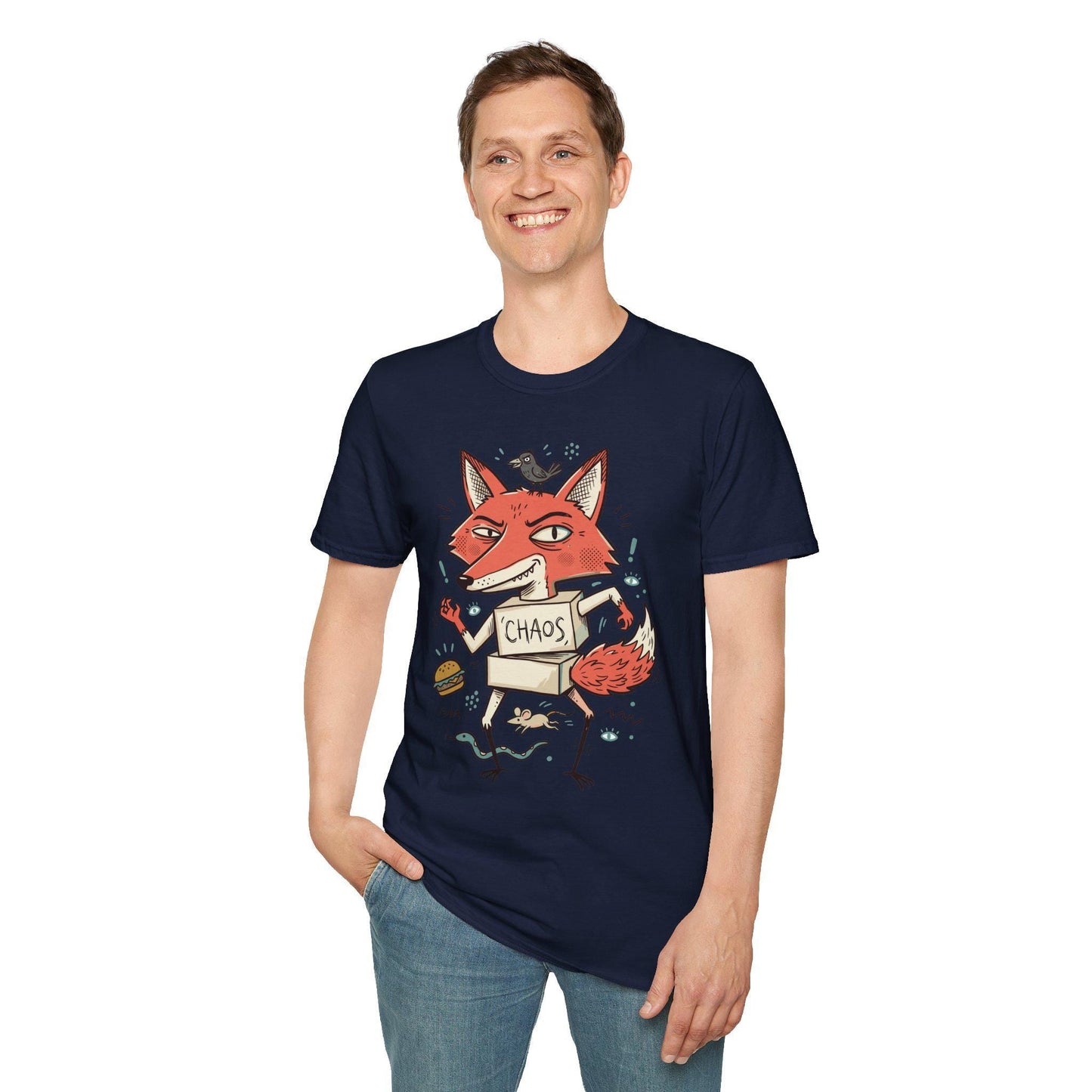 Chaos Fox T-Shirt | Funny Fox Graphic Tee | Mischievous Fox Shirt | Fox Lover Gift | Unisex Graphic Tee