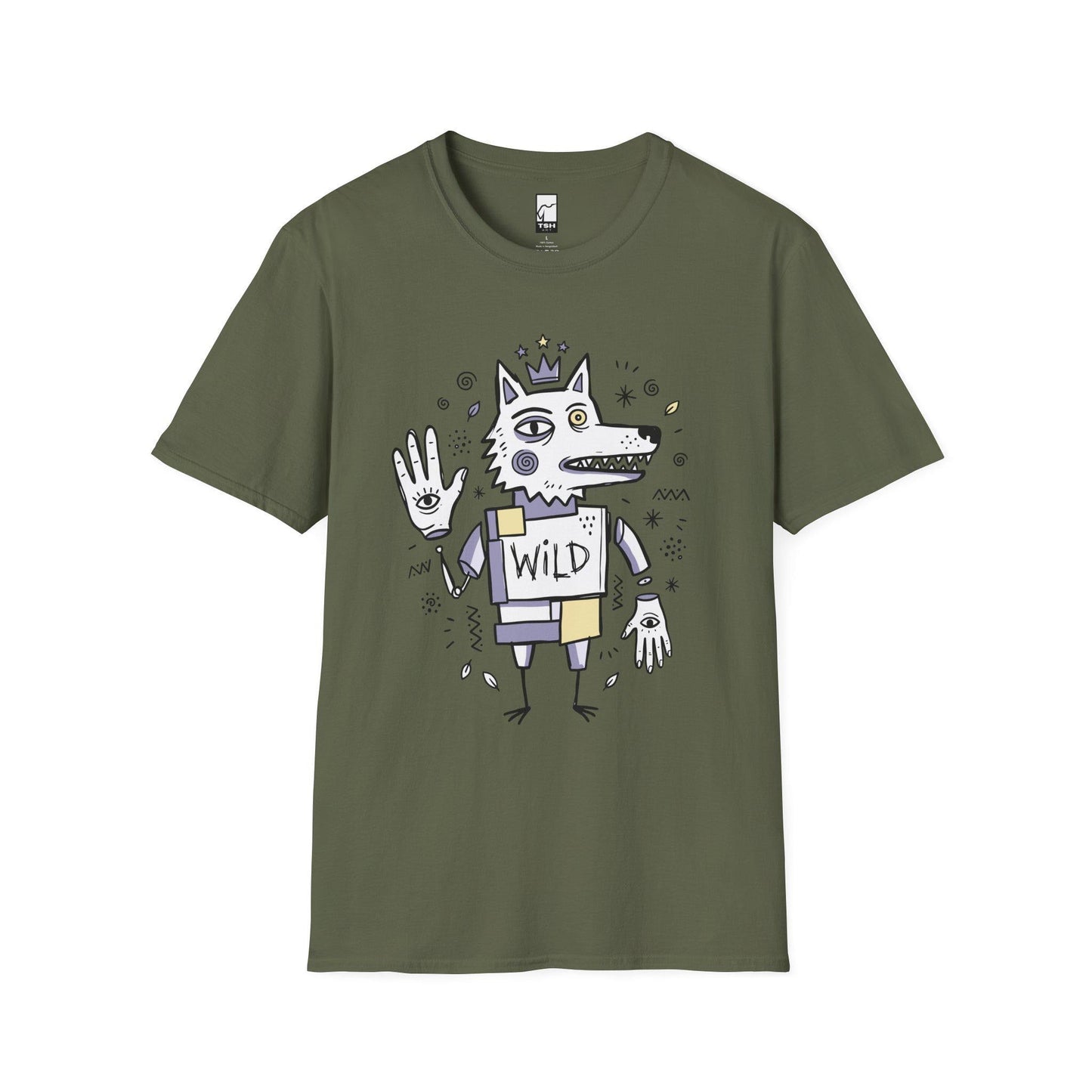 Wolf Shirt | Boho Folk Art Tee | Mystical Wolf T Shirt | Lowbrow Spirit Animal Tee | Wild Wolf Shirt | Spirit Animal Gift
