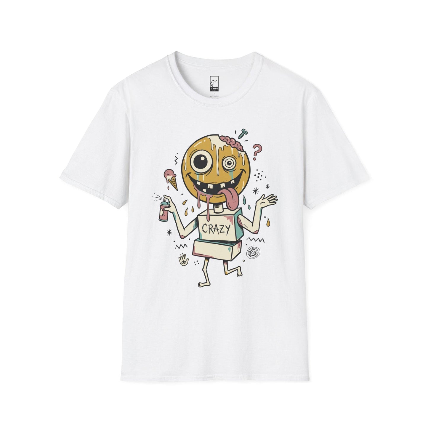 Drip Smiley Shirt | Weirdcore Streetwear Tee | Y2K Grunge T Shirt | Alt Aesthetic Graphic Tee | Crazy Smiley Shirt | Skater Gift