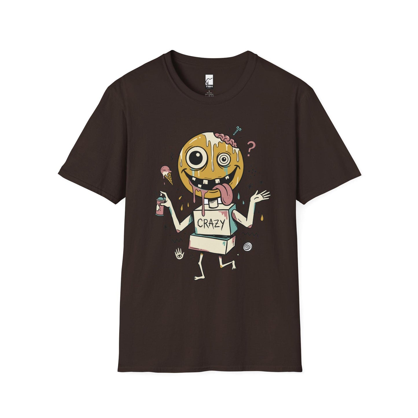 Drip Smiley Shirt | Weirdcore Streetwear Tee | Y2K Grunge T Shirt | Alt Aesthetic Graphic Tee | Crazy Smiley Shirt | Skater Gift