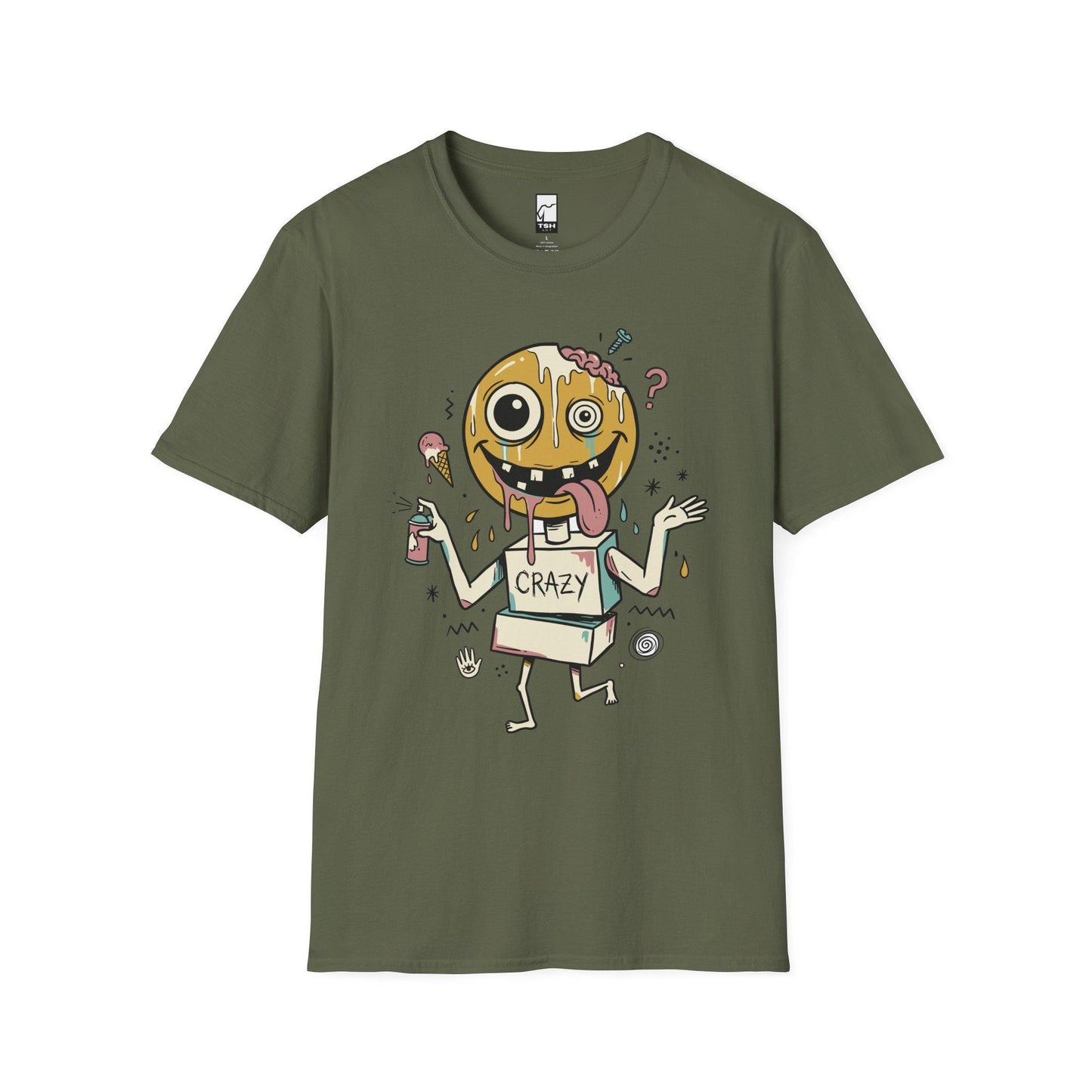 Drip Smiley Shirt | Weirdcore Streetwear Tee | Y2K Grunge T Shirt | Alt Aesthetic Graphic Tee | Crazy Smiley Shirt | Skater Gift