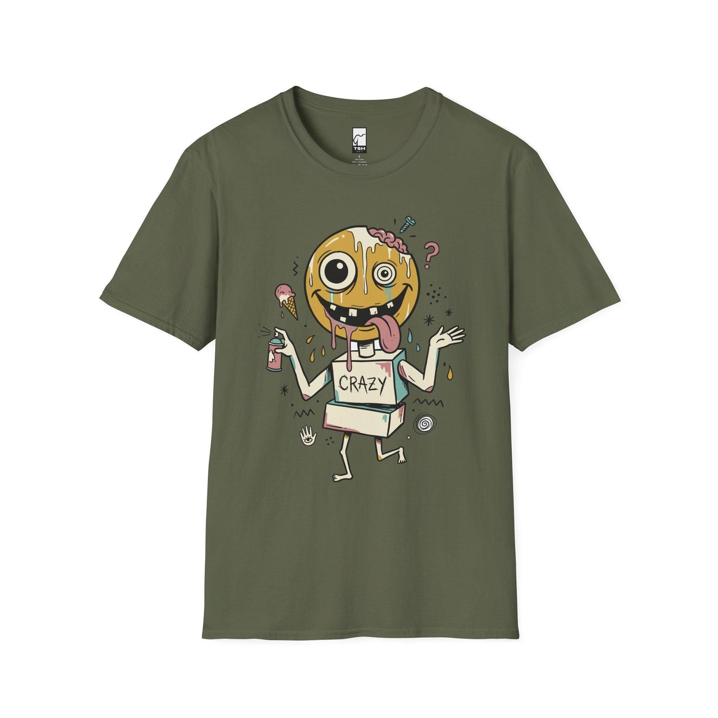 Drip Smiley Shirt | Weirdcore Streetwear Tee | Y2K Grunge T Shirt | Alt Aesthetic Graphic Tee | Crazy Smiley Shirt | Skater Gift