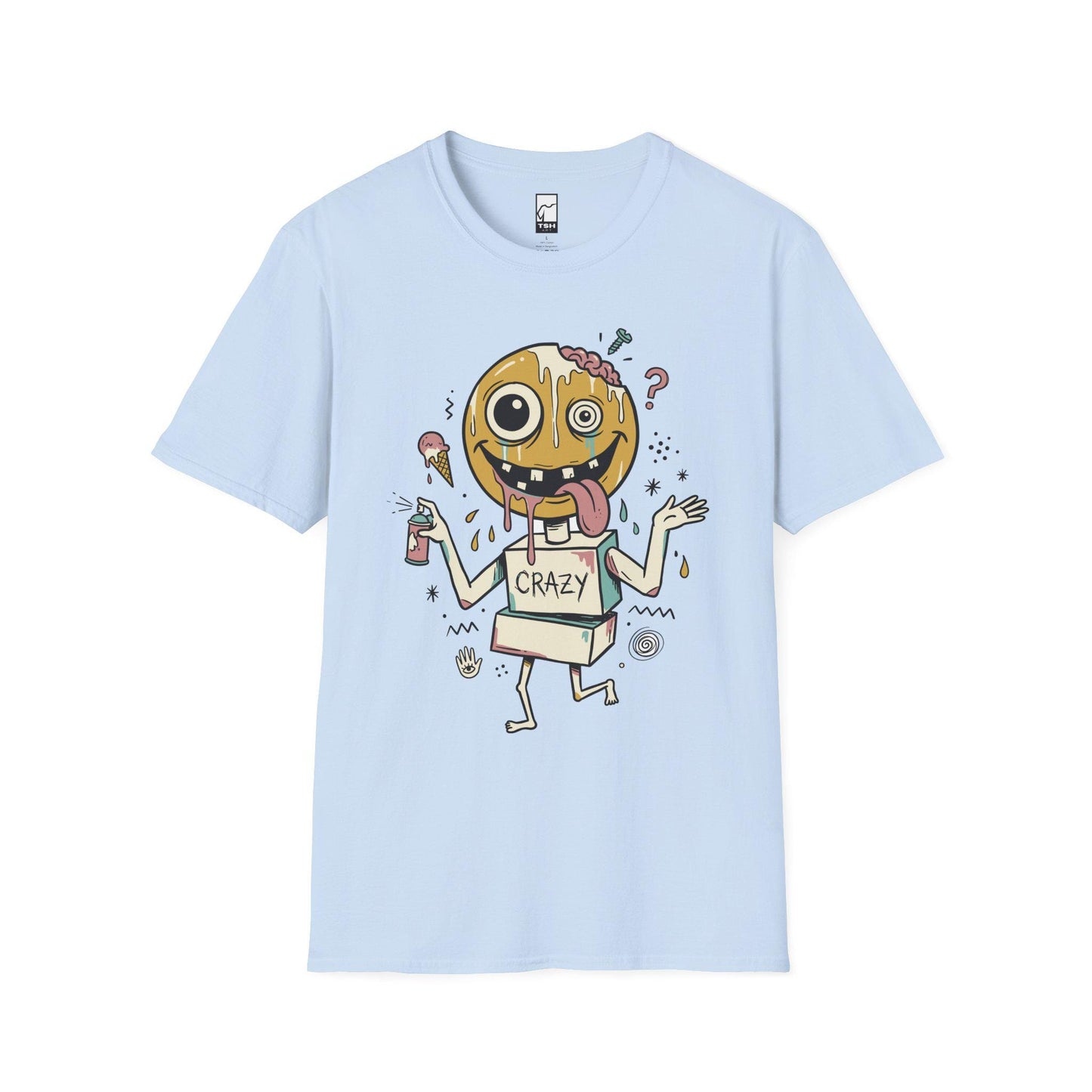 Drip Smiley Shirt | Weirdcore Streetwear Tee | Y2K Grunge T Shirt | Alt Aesthetic Graphic Tee | Crazy Smiley Shirt | Skater Gift