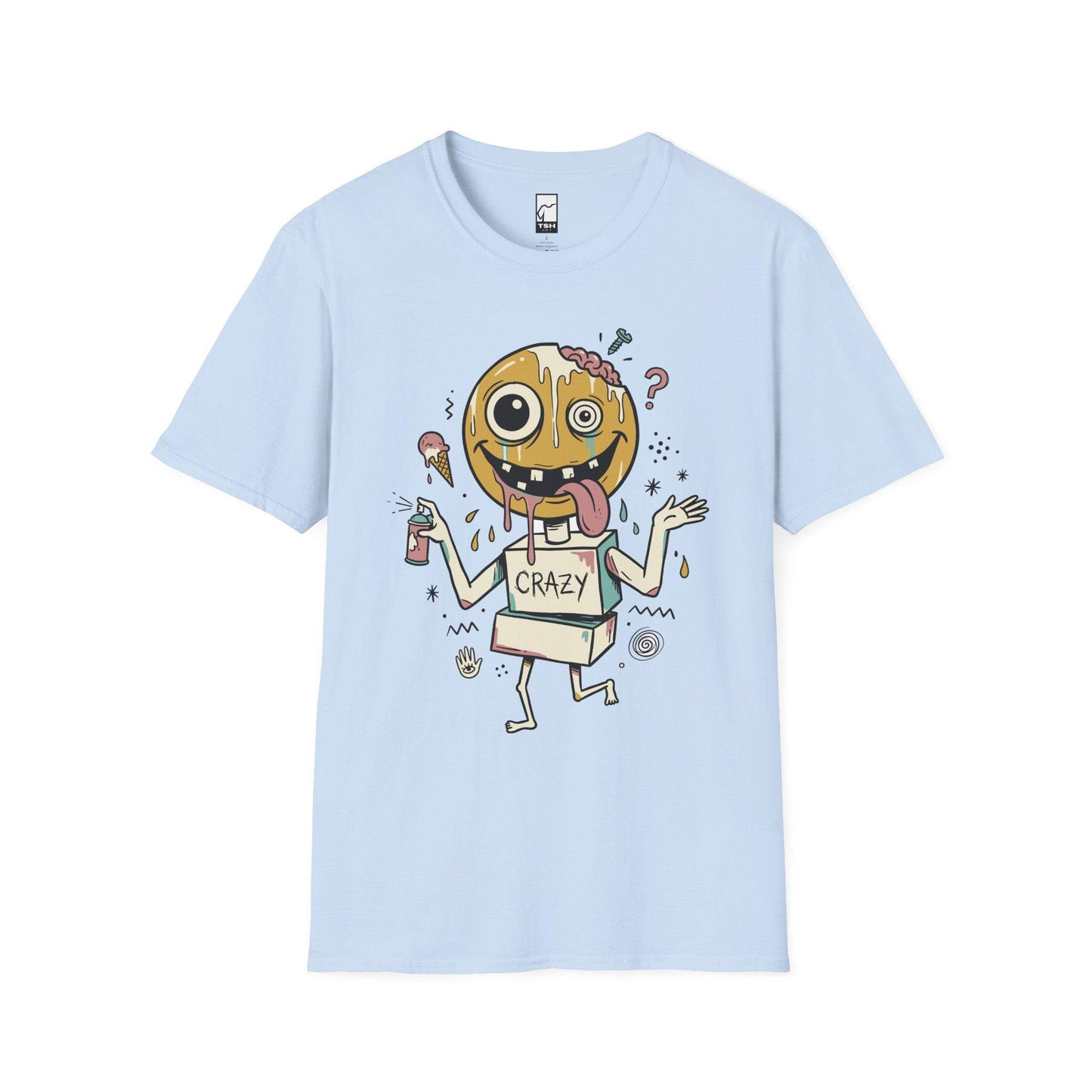 Drip Smiley Shirt | Weirdcore Streetwear Tee | Y2K Grunge T Shirt | Alt Aesthetic Graphic Tee | Crazy Smiley Shirt | Skater Gift