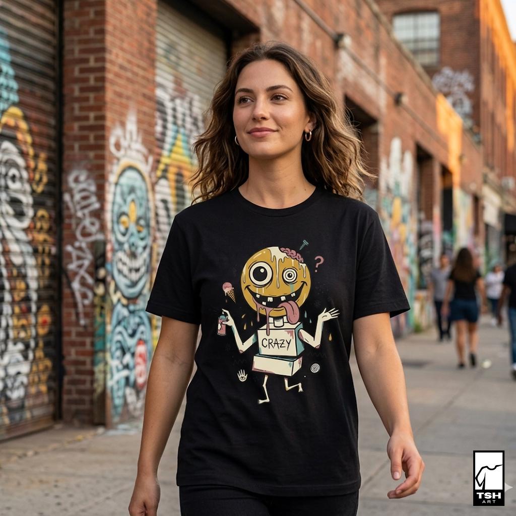 Drip Smiley Shirt | Weirdcore Streetwear Tee | Y2K Grunge T Shirt | Alt Aesthetic Graphic Tee | Crazy Smiley Shirt | Skater Gift