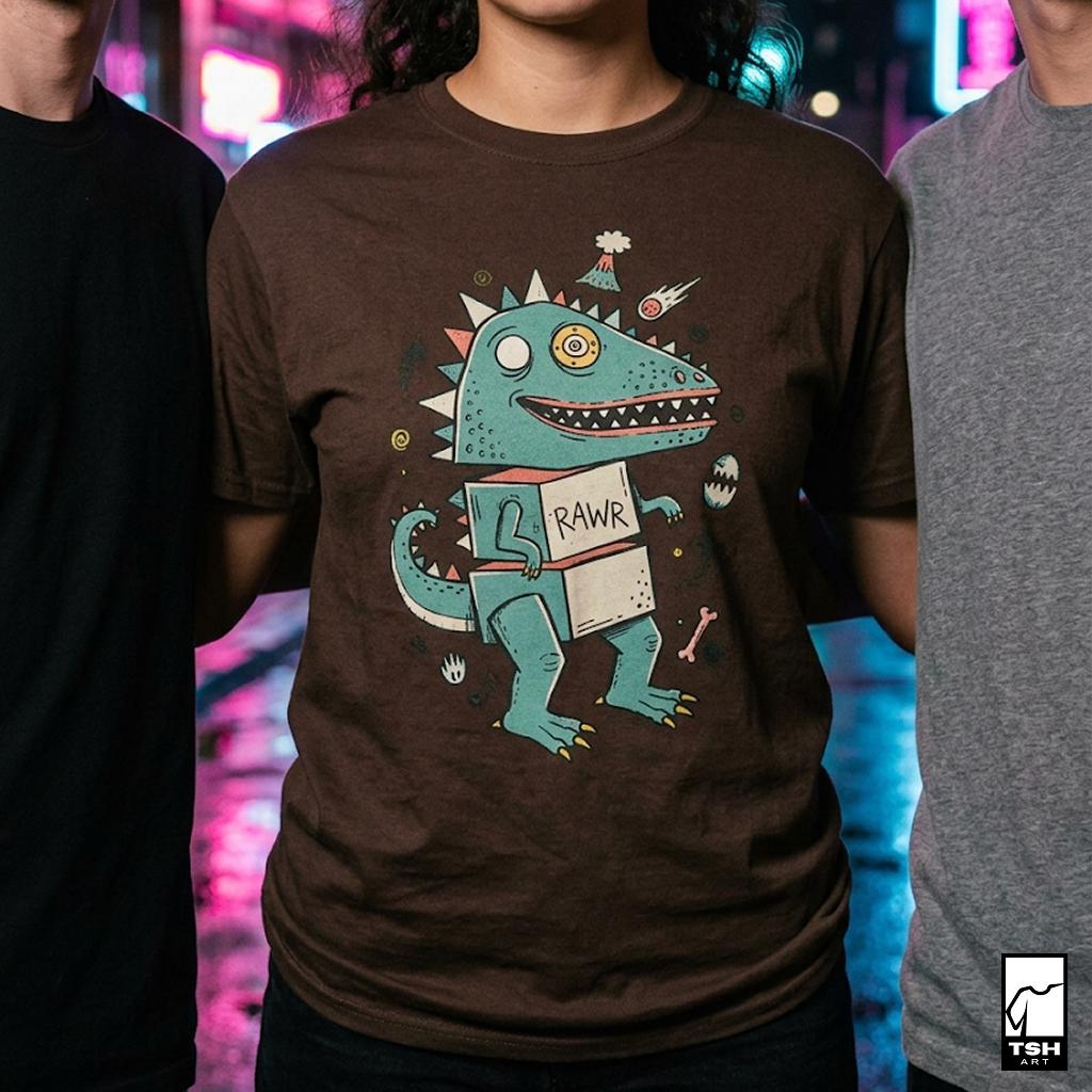 Funny T-Rex T-Shirt | RAWR Dinosaur Shirt | Retro Dino Graphic Tee | Kids Dinosaur Shirt | Unisex Dino Tee