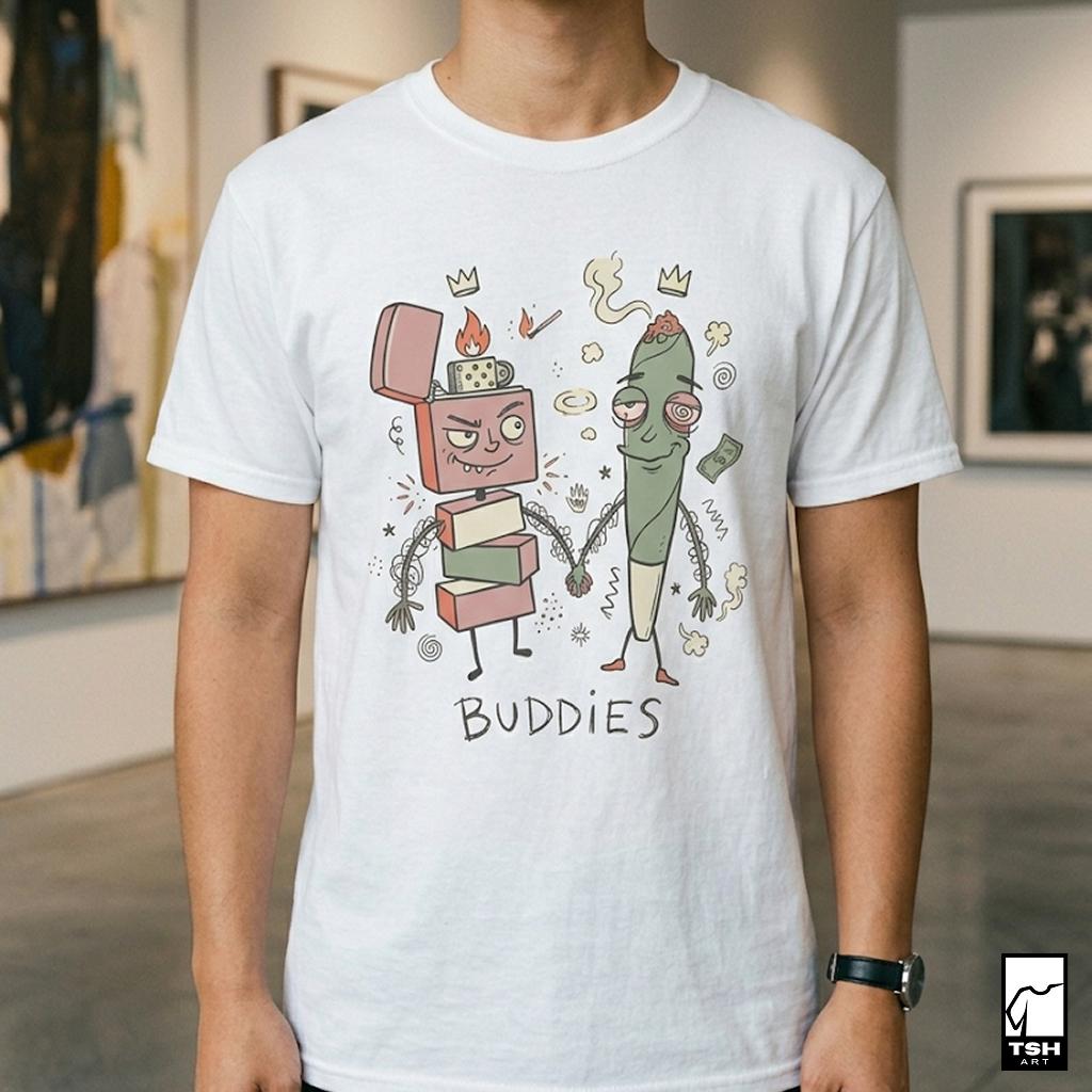 Stoner Buddies Shirt | Funny 420 Tee | Smoke Buddy T Shirt | Trippy Stoner Graphic Tee | High Vibes Graphic Tee | Stoner Lover Gift