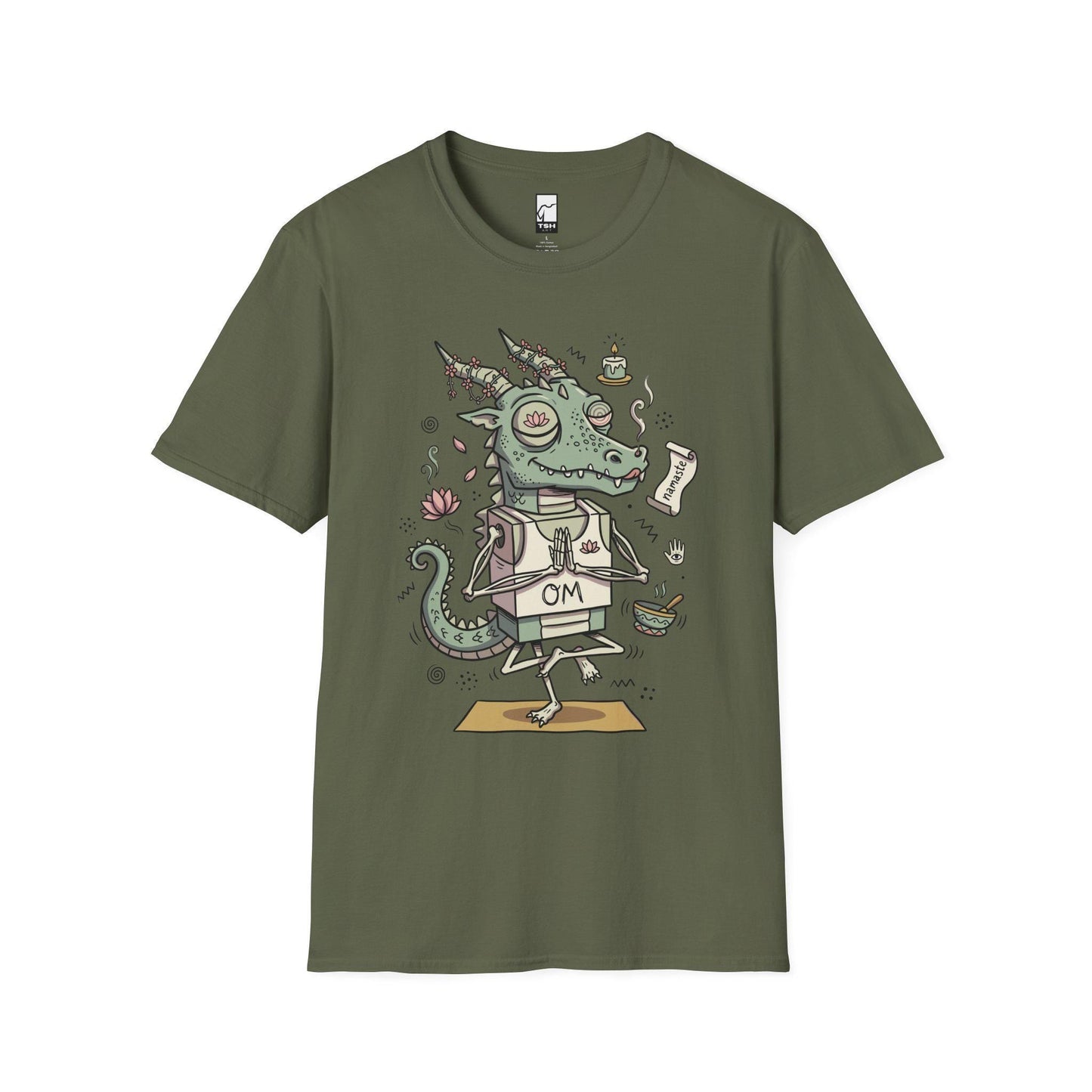 Yoga Dragon Shirt | Funny Yoga T Shirt | OM Namaste Graphic Tee | Dragon Meditation Shirt | Zen Yoga Shirt | Unisex Spiritual Gift