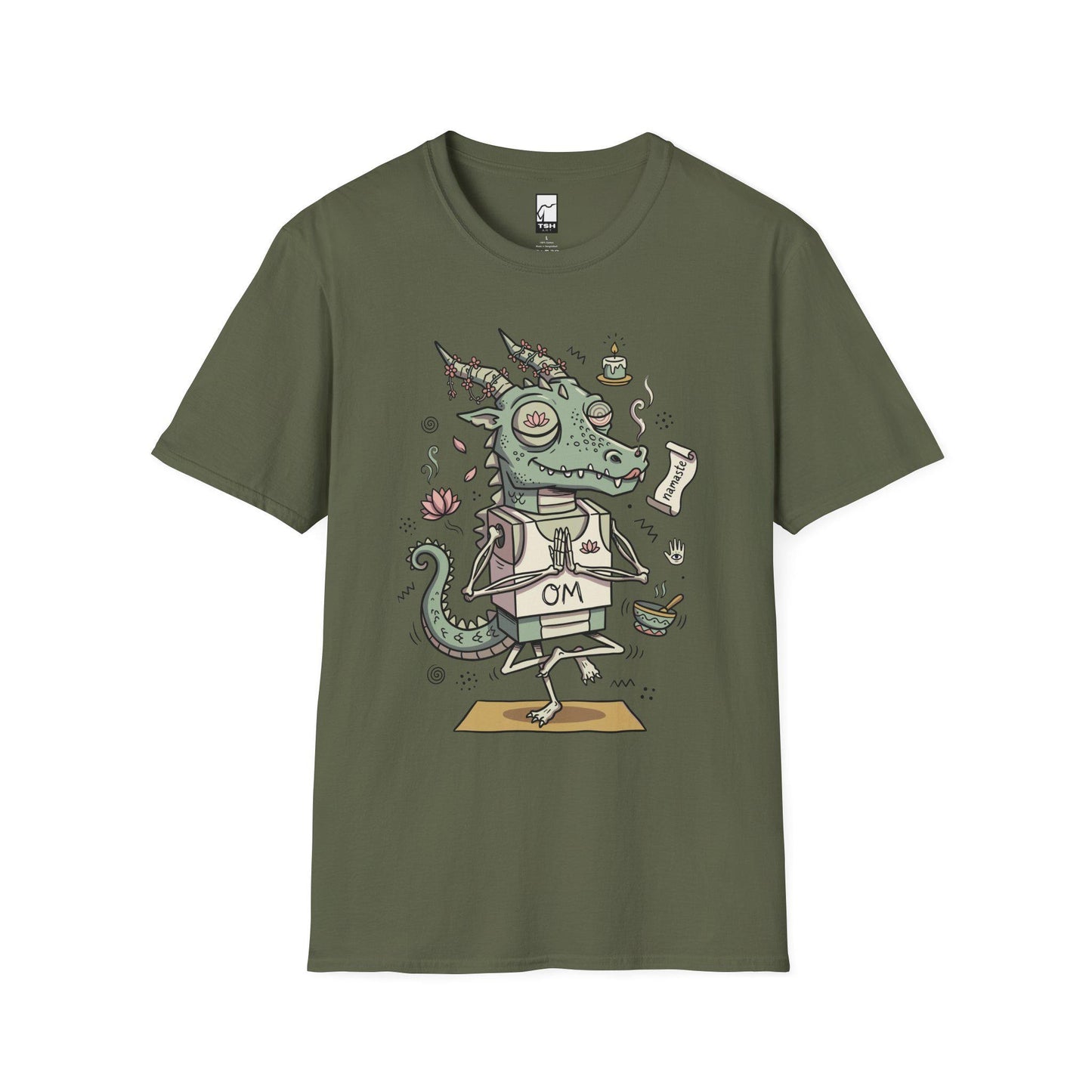 Yoga Dragon Shirt | Funny Yoga T Shirt | OM Namaste Graphic Tee | Dragon Meditation Shirt | Zen Yoga Shirt | Unisex Spiritual Gift