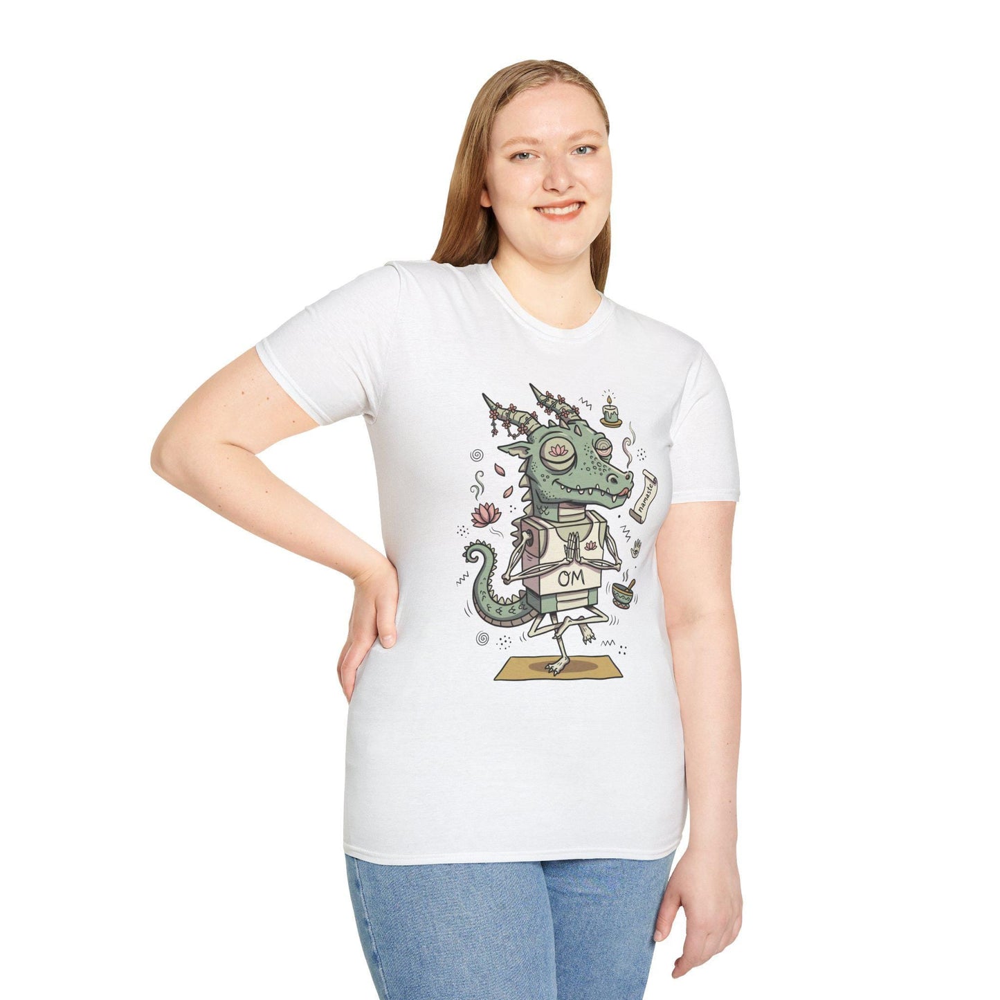Yoga Dragon Shirt | Funny Yoga T Shirt | OM Namaste Graphic Tee | Dragon Meditation Shirt | Zen Yoga Shirt | Unisex Spiritual Gift