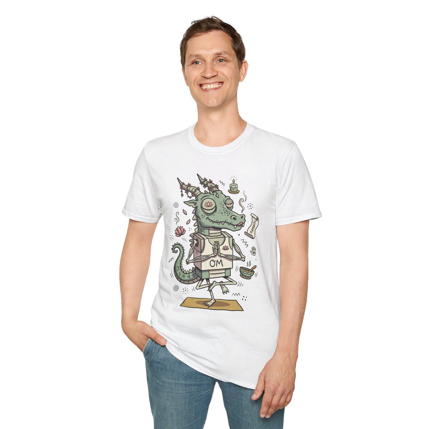 Yoga Dragon Shirt | Funny Yoga T Shirt | OM Namaste Graphic Tee | Dragon Meditation Shirt | Zen Yoga Shirt | Unisex Spiritual Gift