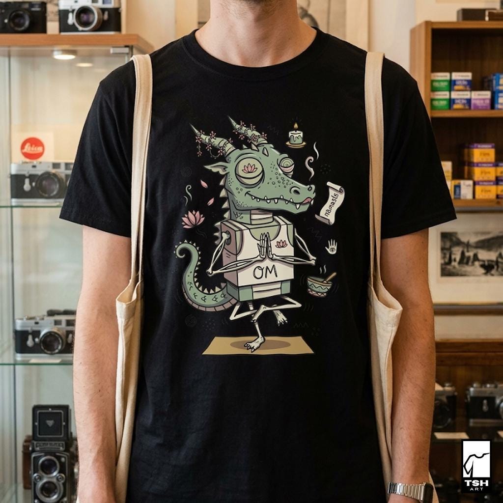 Yoga Dragon Shirt | Funny Yoga T Shirt | OM Namaste Graphic Tee | Dragon Meditation Shirt | Zen Yoga Shirt | Unisex Spiritual Gift
