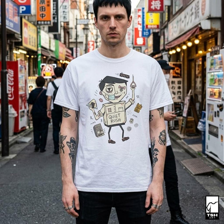 Tokyo Shirt | Urbancore Japan Tee | Japanese Aesthetic T Shirt | Lucky Cat Graphic Tee | Quiet Rush Shirt | Japan Lover Gift
