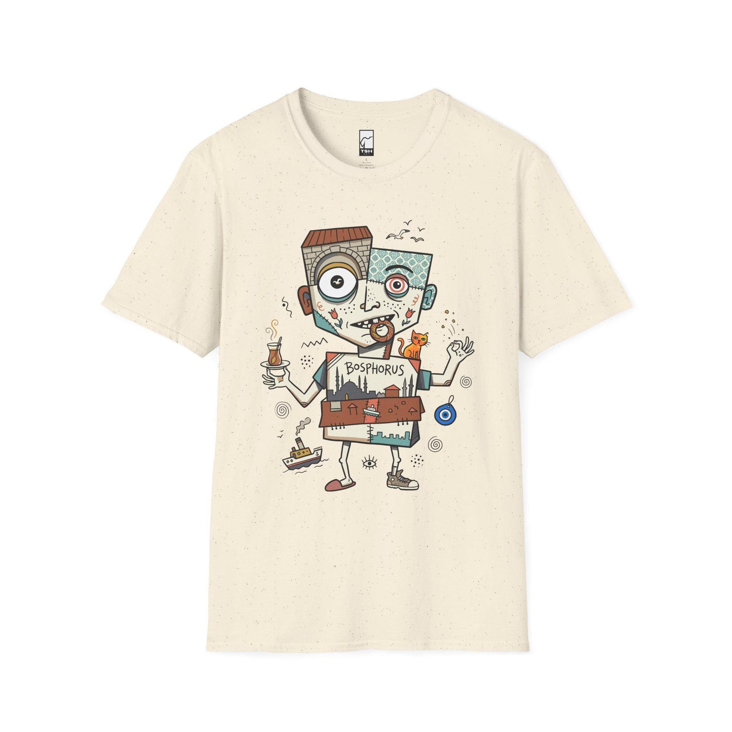 Istanbul Cat Shirt | Bosphorus Tea Tee | Turkish Street Cat T Shirt | Evil Eye Graphic Tee | Ottoman Art Shirt | Turkey Lover Gift
