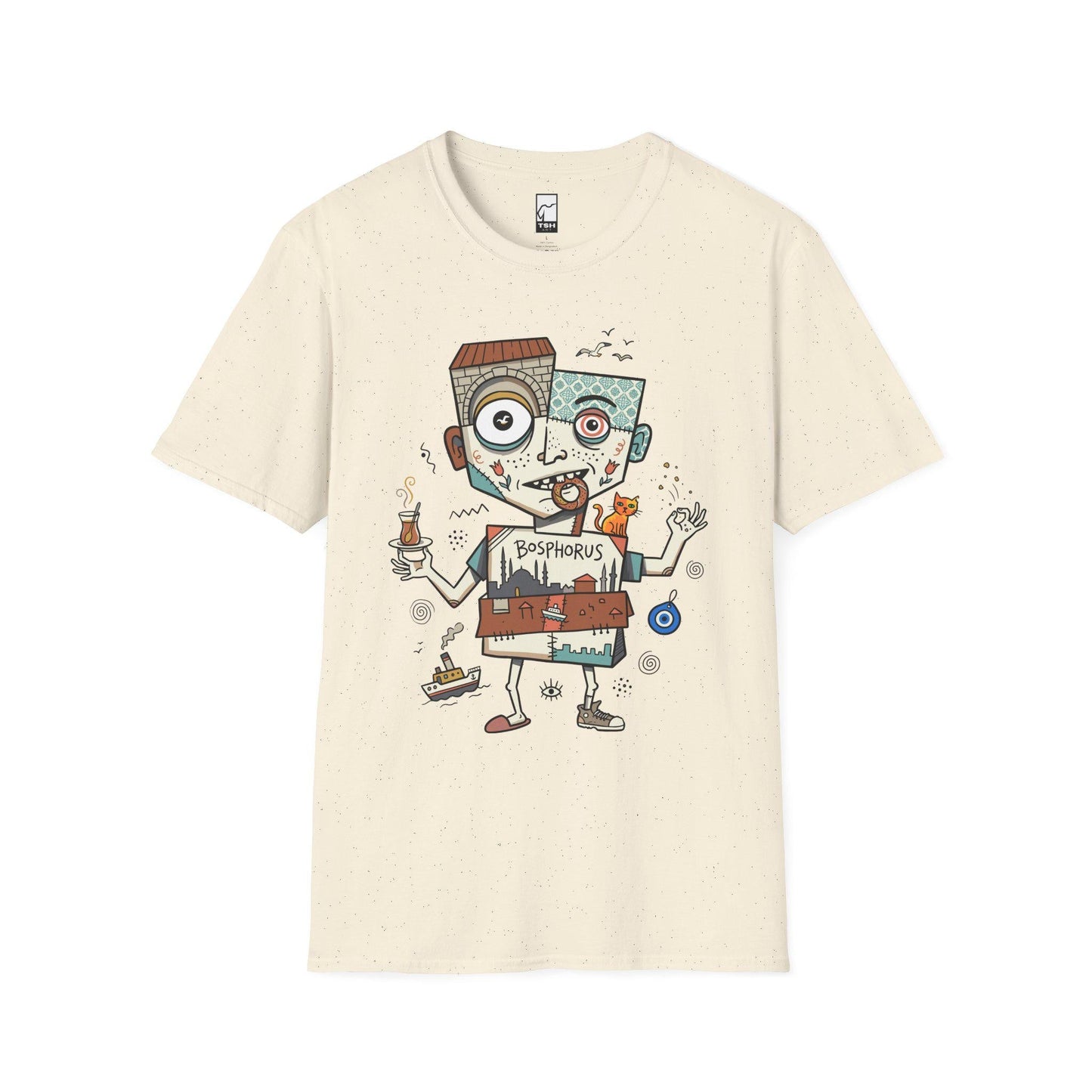 Istanbul Cat Shirt | Bosphorus Tea Tee | Turkish Street Cat T Shirt | Evil Eye Graphic Tee | Ottoman Art Shirt | Turkey Lover Gift