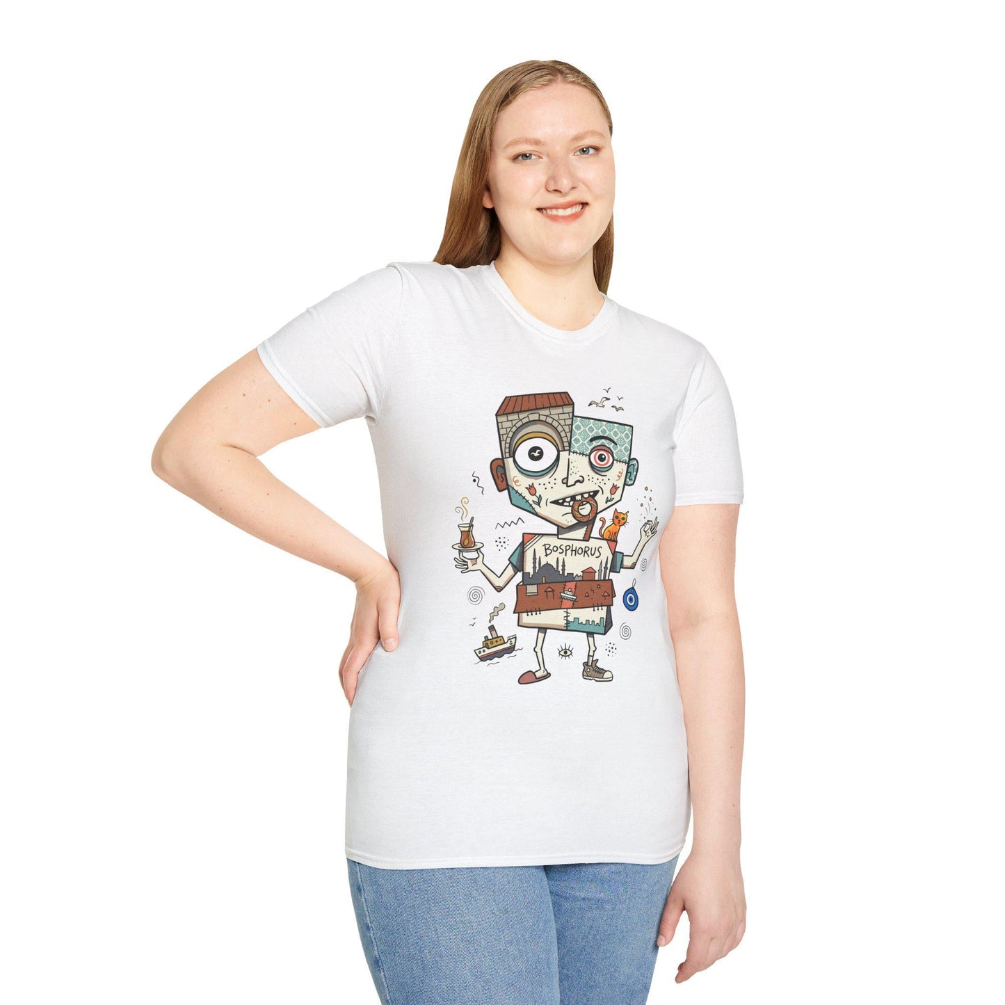 Istanbul Cat Shirt | Bosphorus Tea Tee | Turkish Street Cat T Shirt | Evil Eye Graphic Tee | Ottoman Art Shirt | Turkey Lover Gift