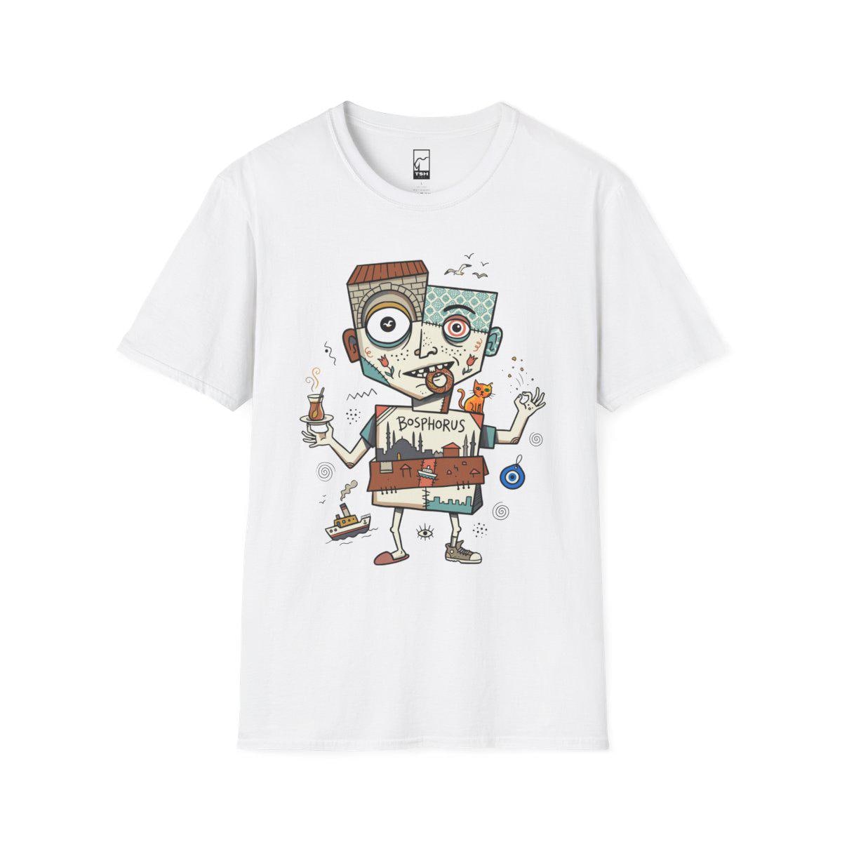 Istanbul Cat Shirt | Bosphorus Tea Tee | Turkish Street Cat T Shirt | Evil Eye Graphic Tee | Ottoman Art Shirt | Turkey Lover Gift