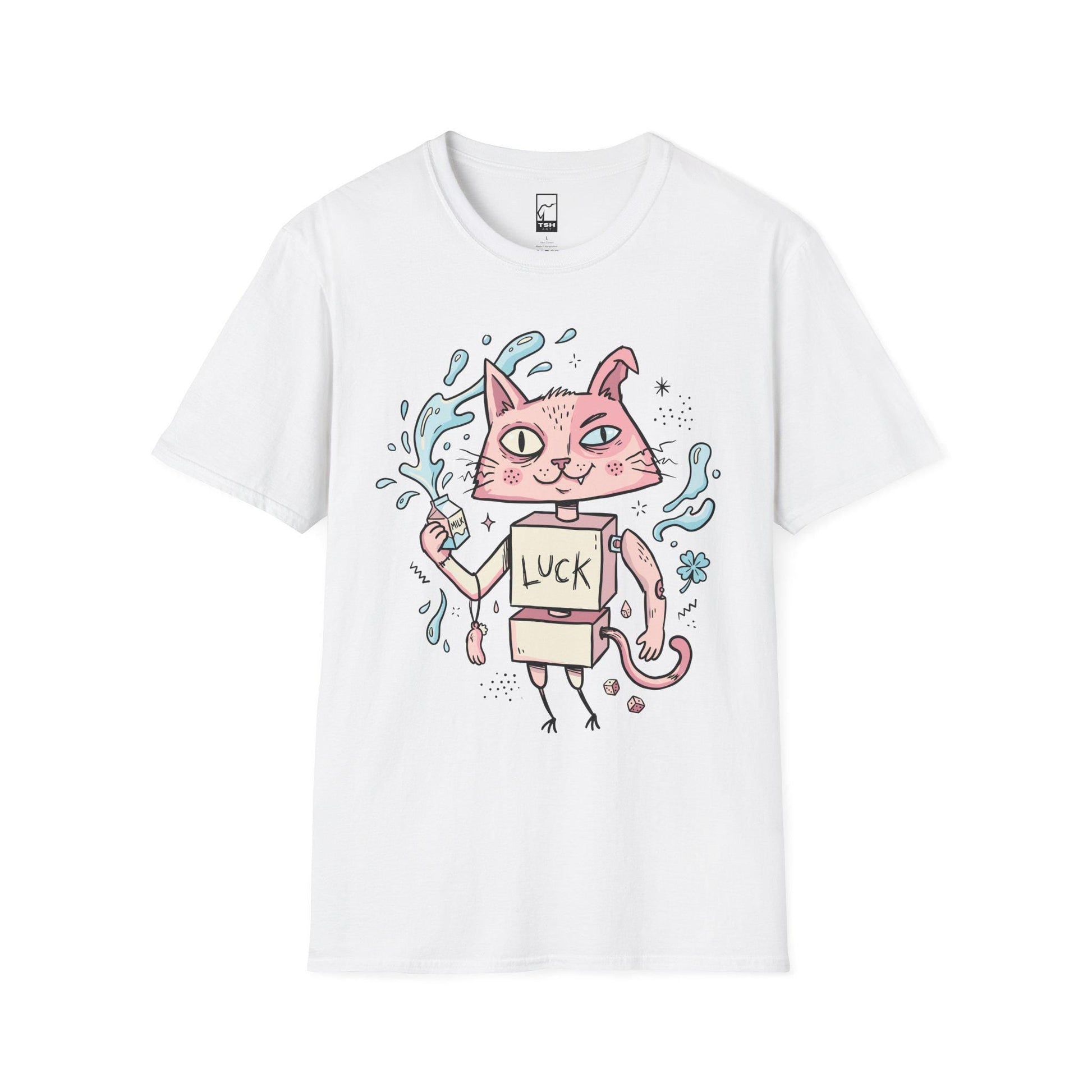 Robot Cat Shirt | Weirdcore T Shirt | Creepy Cute Graphic Tee | Lucky Cat Lowbrow Tee | Indie Art Shirt | Alt Aesthetic Gift