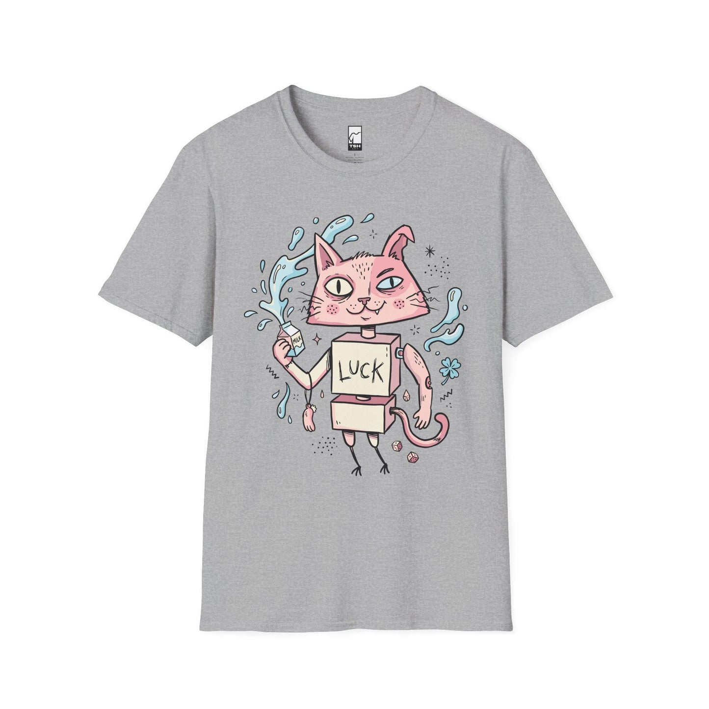 Robot Cat Shirt | Weirdcore T Shirt | Creepy Cute Graphic Tee | Lucky Cat Lowbrow Tee | Indie Art Shirt | Alt Aesthetic Gift