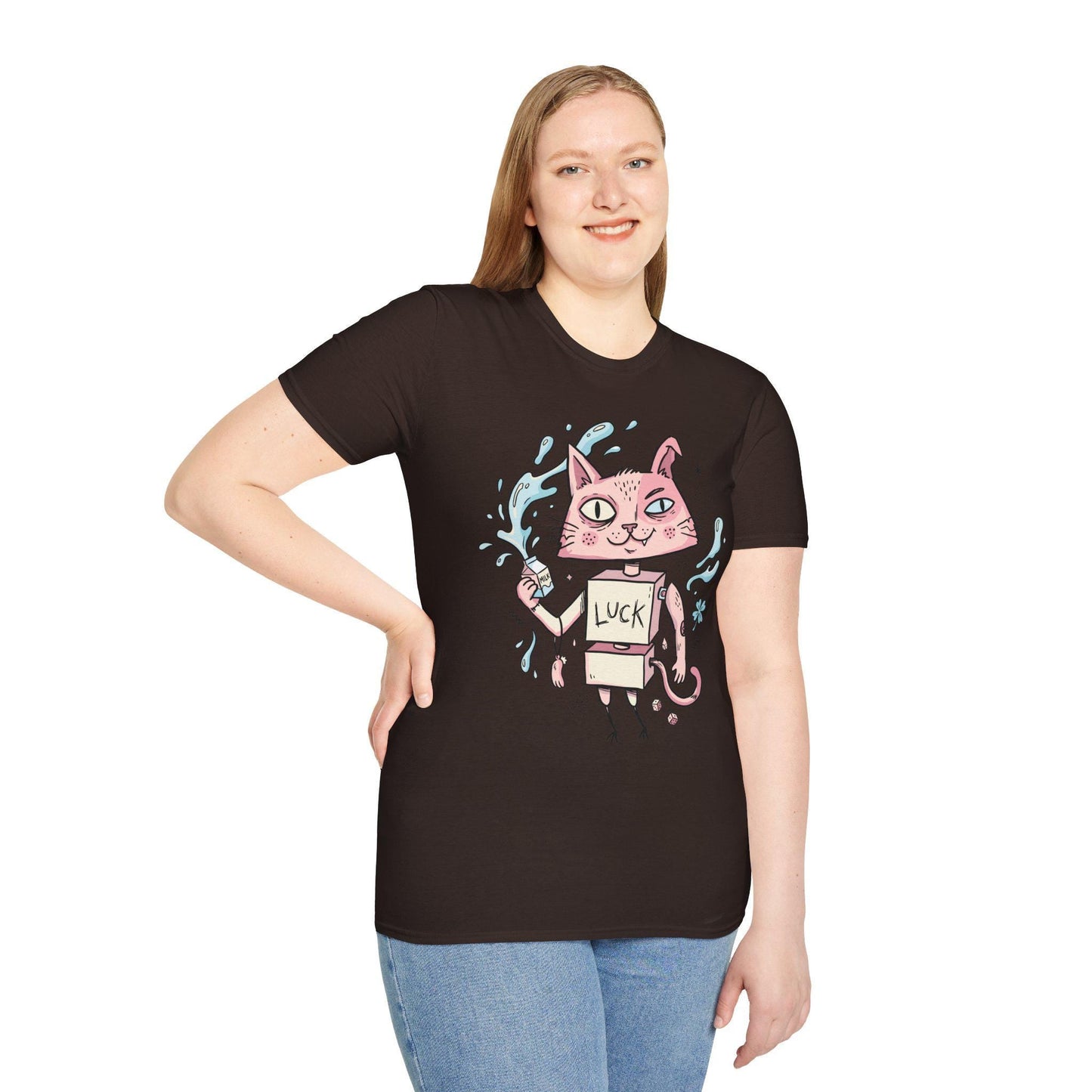 Robot Cat Shirt | Weirdcore T Shirt | Creepy Cute Graphic Tee | Lucky Cat Lowbrow Tee | Indie Art Shirt | Alt Aesthetic Gift