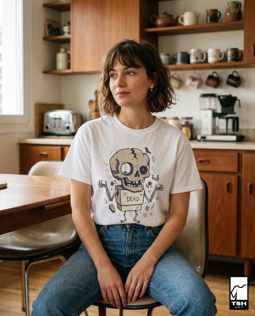 Dead Skull T-Shirt | Funny Halloween Shirt | Gothic Skull Graphic Tee | Spooky Cute Goth Shirt | Horror Lover Gift | Unisex Halloween Tee