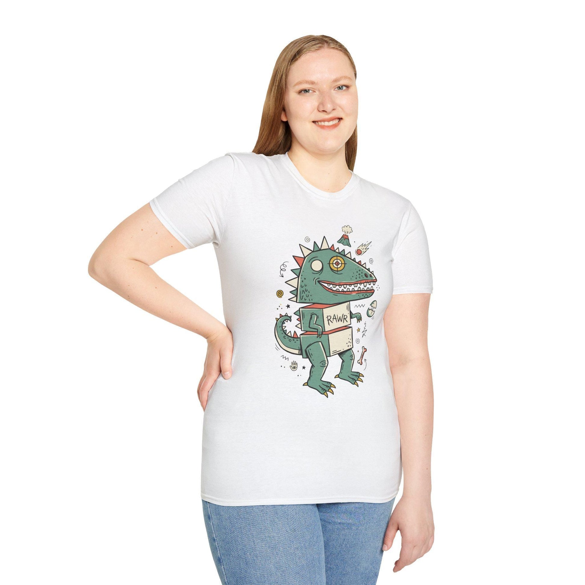 Funny T-Rex T-Shirt | RAWR Dinosaur Shirt | Retro Dino Graphic Tee | Kids Dinosaur Shirt | Unisex Dino Tee