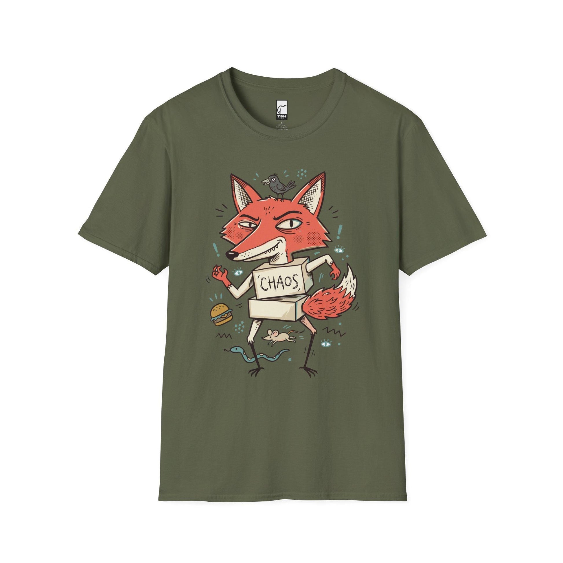 Chaos Fox T-Shirt | Funny Fox Graphic Tee | Mischievous Fox Shirt | Fox Lover Gift | Unisex Graphic Tee