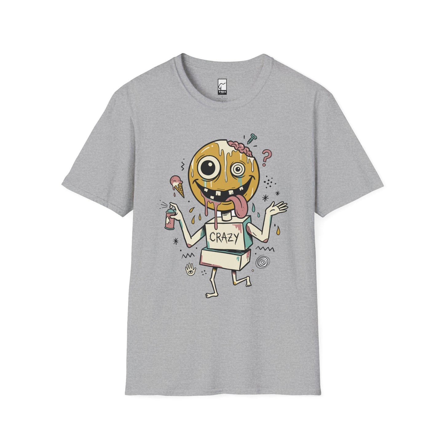 Drip Smiley Shirt | Weirdcore Streetwear Tee | Y2K Grunge T Shirt | Alt Aesthetic Graphic Tee | Crazy Smiley Shirt | Skater Gift