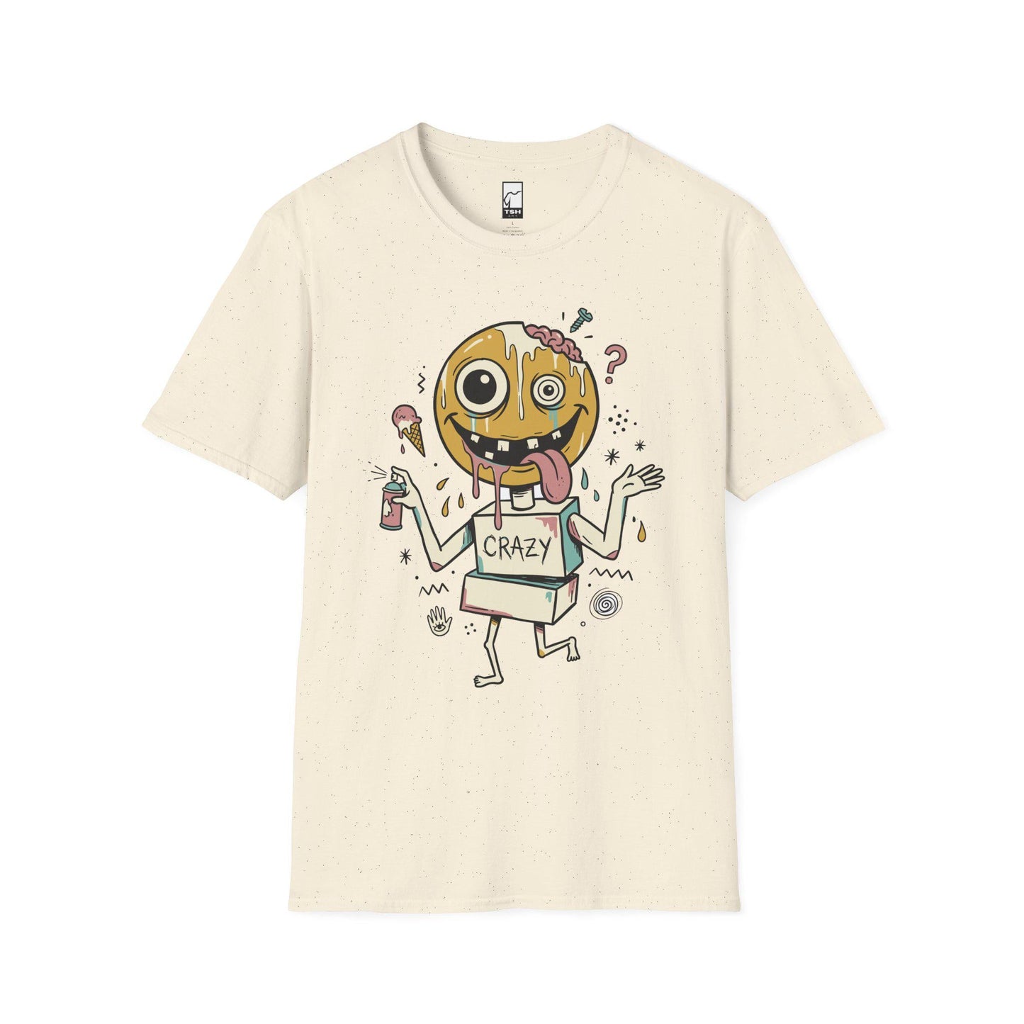 Drip Smiley Shirt | Weirdcore Streetwear Tee | Y2K Grunge T Shirt | Alt Aesthetic Graphic Tee | Crazy Smiley Shirt | Skater Gift