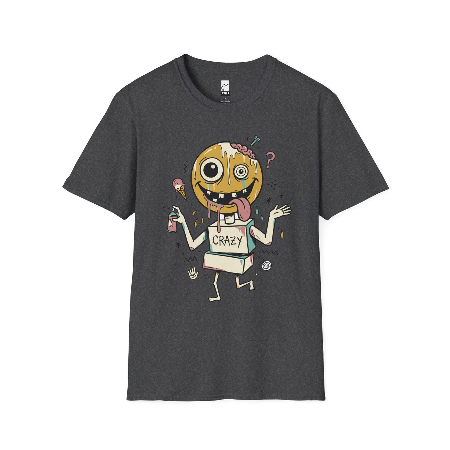 Drip Smiley Shirt | Weirdcore Streetwear Tee | Y2K Grunge T Shirt | Alt Aesthetic Graphic Tee | Crazy Smiley Shirt | Skater Gift