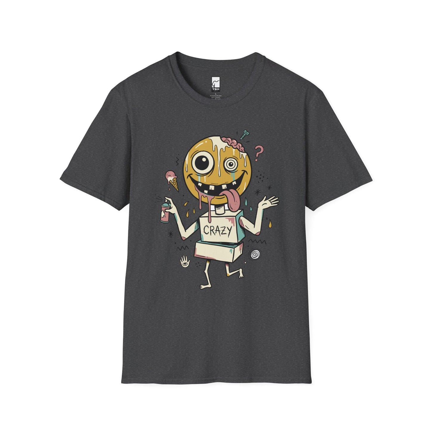 Drip Smiley Shirt | Weirdcore Streetwear Tee | Y2K Grunge T Shirt | Alt Aesthetic Graphic Tee | Crazy Smiley Shirt | Skater Gift