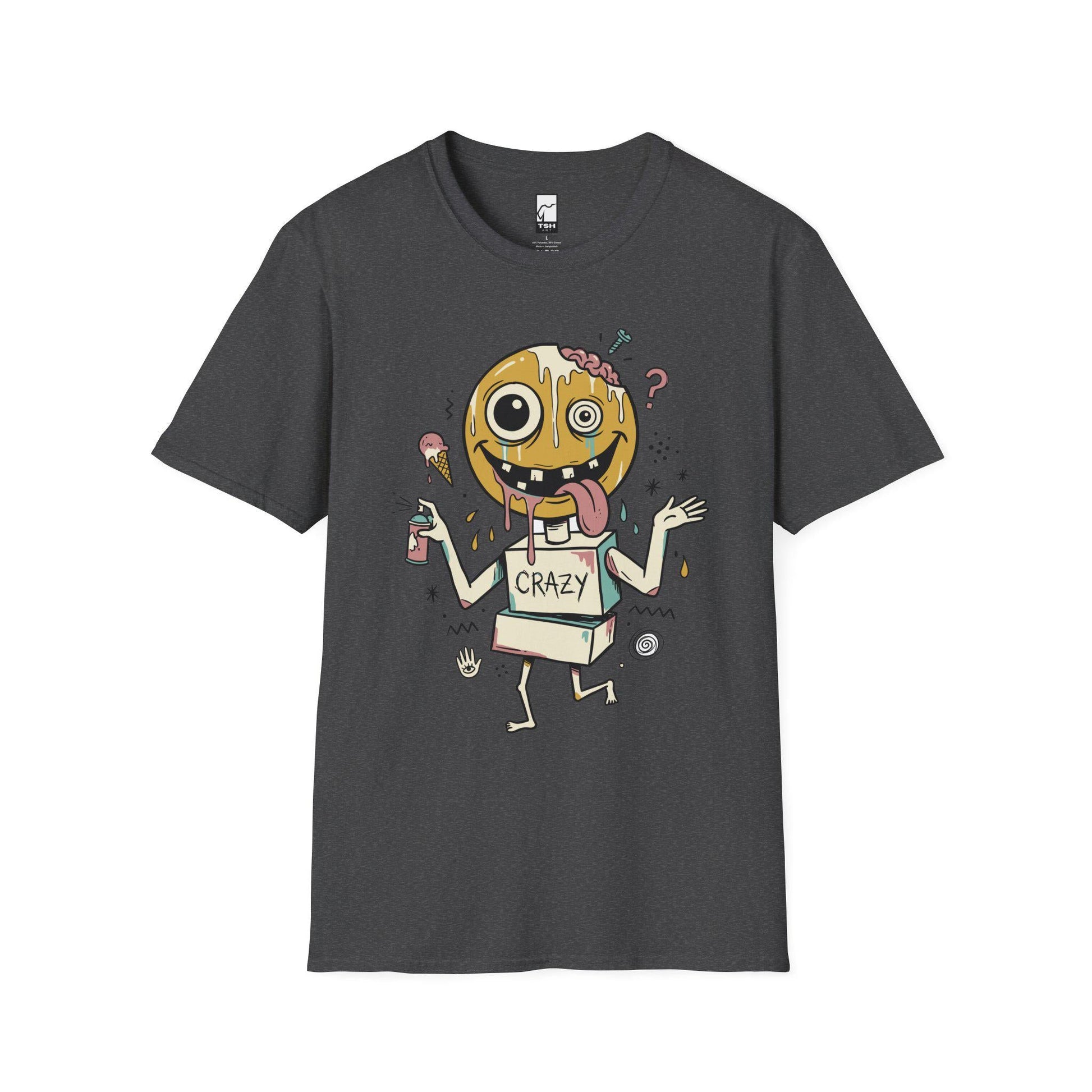 Drip Smiley Shirt | Weirdcore Streetwear Tee | Y2K Grunge T Shirt | Alt Aesthetic Graphic Tee | Crazy Smiley Shirt | Skater Gift