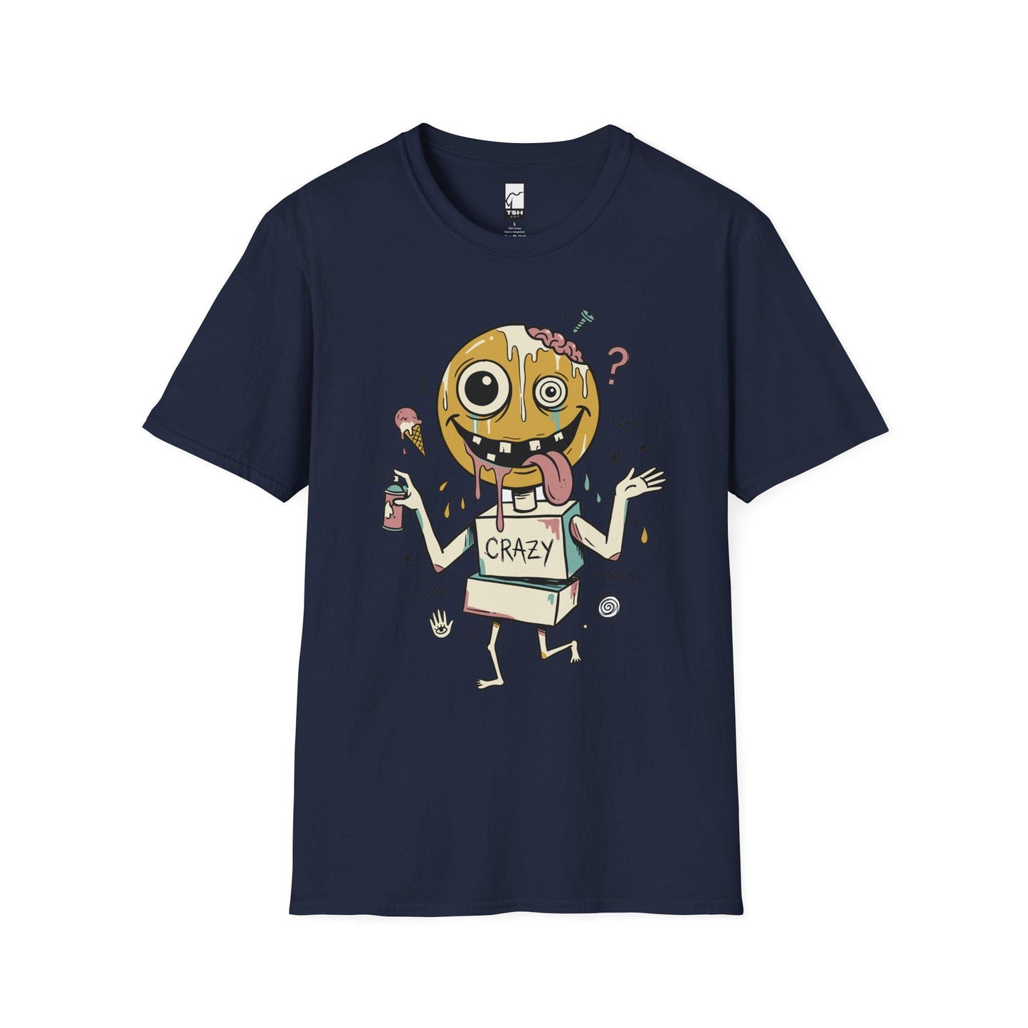 Drip Smiley Shirt | Weirdcore Streetwear Tee | Y2K Grunge T Shirt | Alt Aesthetic Graphic Tee | Crazy Smiley Shirt | Skater Gift