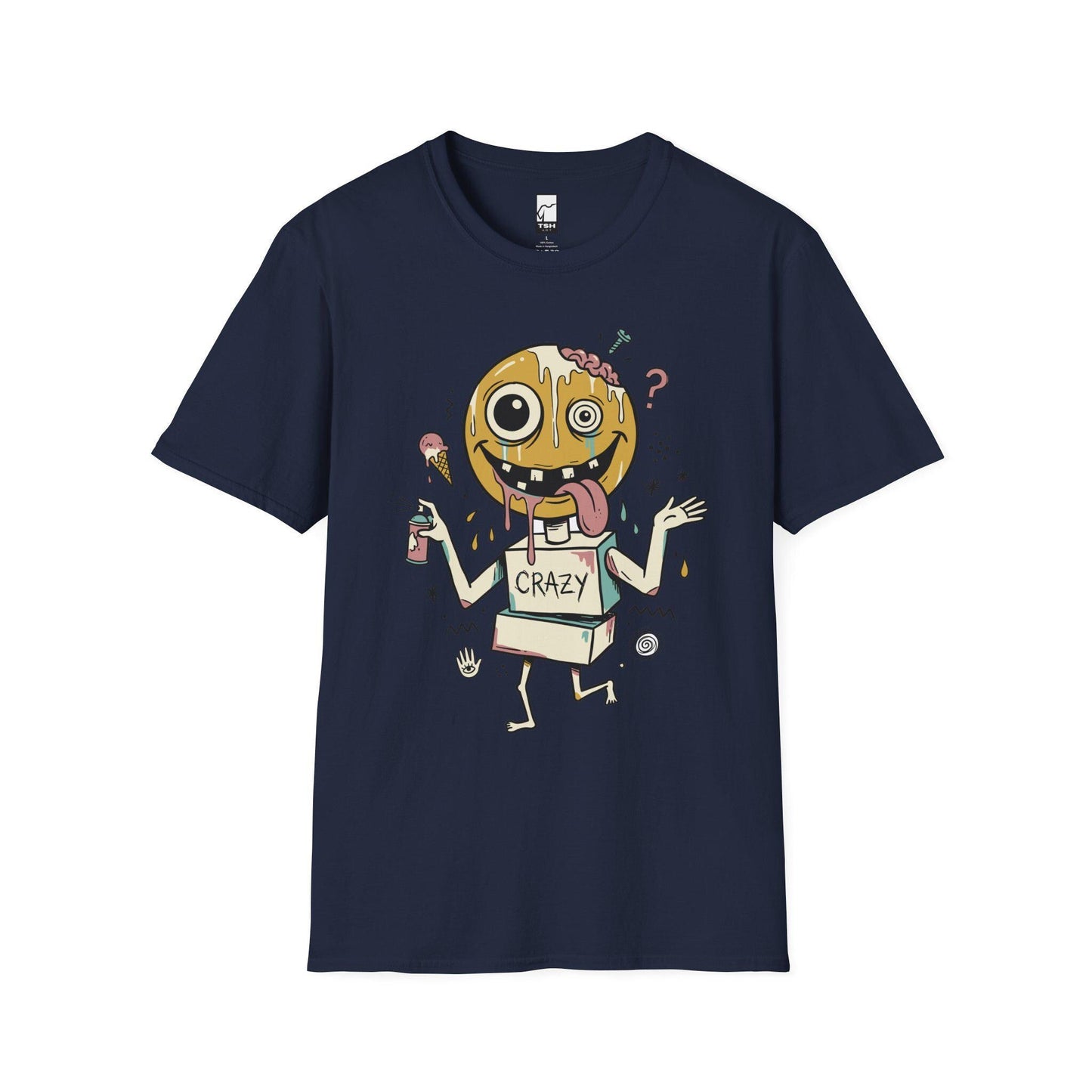 Drip Smiley Shirt | Weirdcore Streetwear Tee | Y2K Grunge T Shirt | Alt Aesthetic Graphic Tee | Crazy Smiley Shirt | Skater Gift