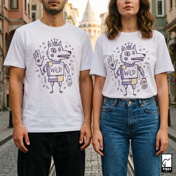 Wolf Shirt | Boho Folk Art Tee | Mystical Wolf T Shirt | Lowbrow Spirit Animal Tee | Wild Wolf Shirt | Spirit Animal Gift