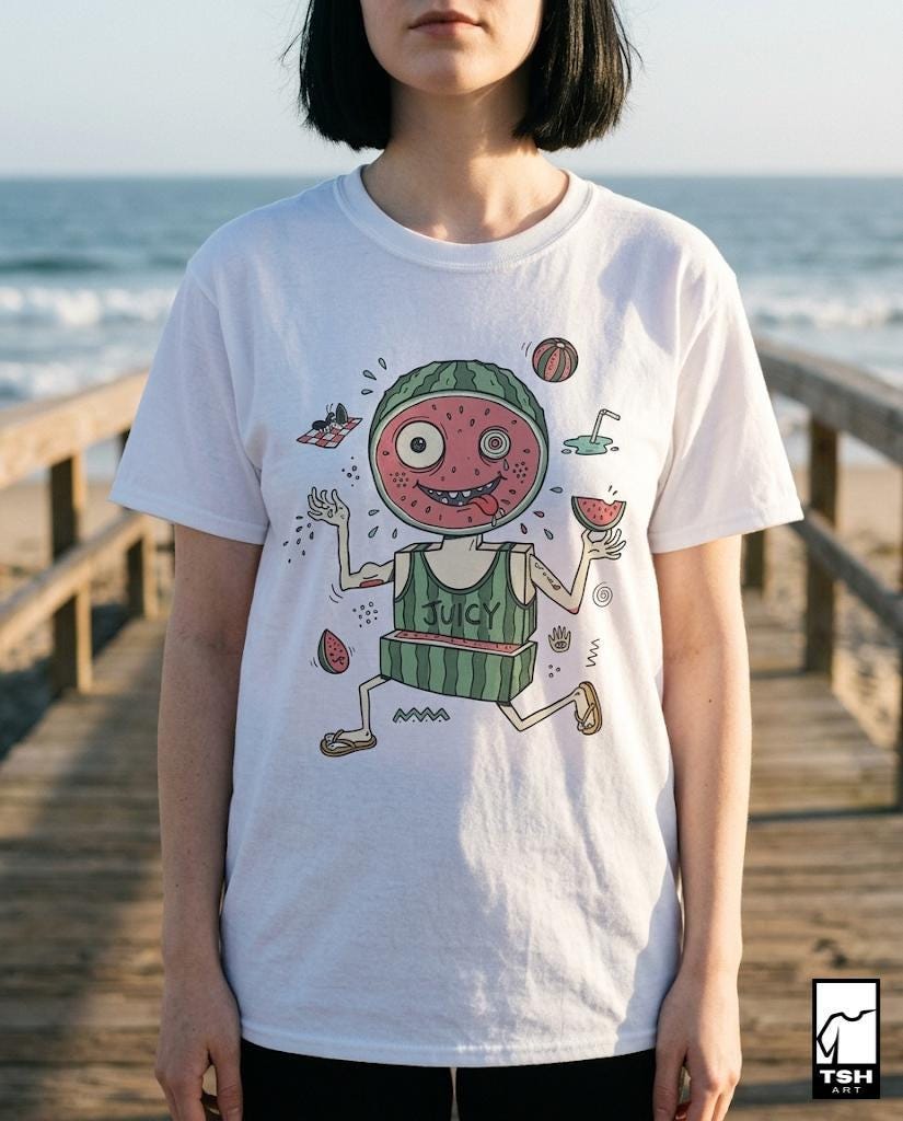 Watermelon Shirt | Juicy Summer Tee | Funny Fruit T Shirt | Cute Watermelon Graphic Tee | Picnic Shirt | Fruit Lover Gift