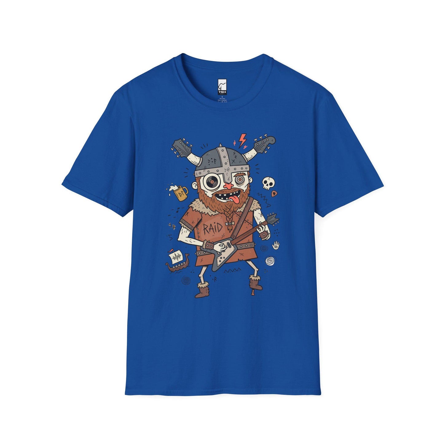 Viking Rocker T-Shirt | Norse Heavy Metal Shirt | Viking Guitar Graphic Tee | Guitarist Gift | Unisex Metal Tee